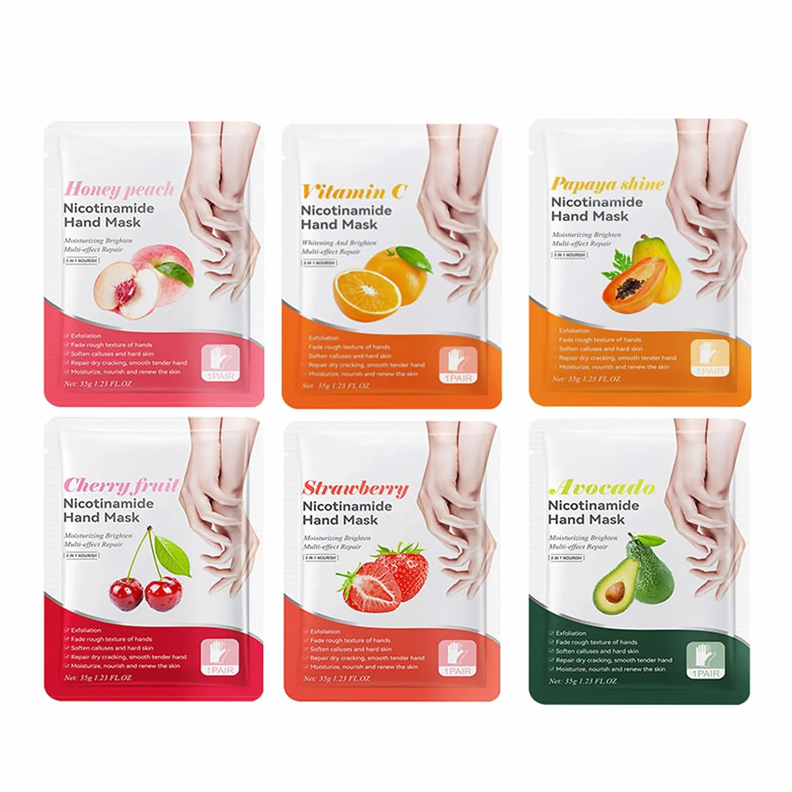 Masque Pour Les Mains 6 Paires Gants Hydratants Soin Mains Peau Sèche Craquelée