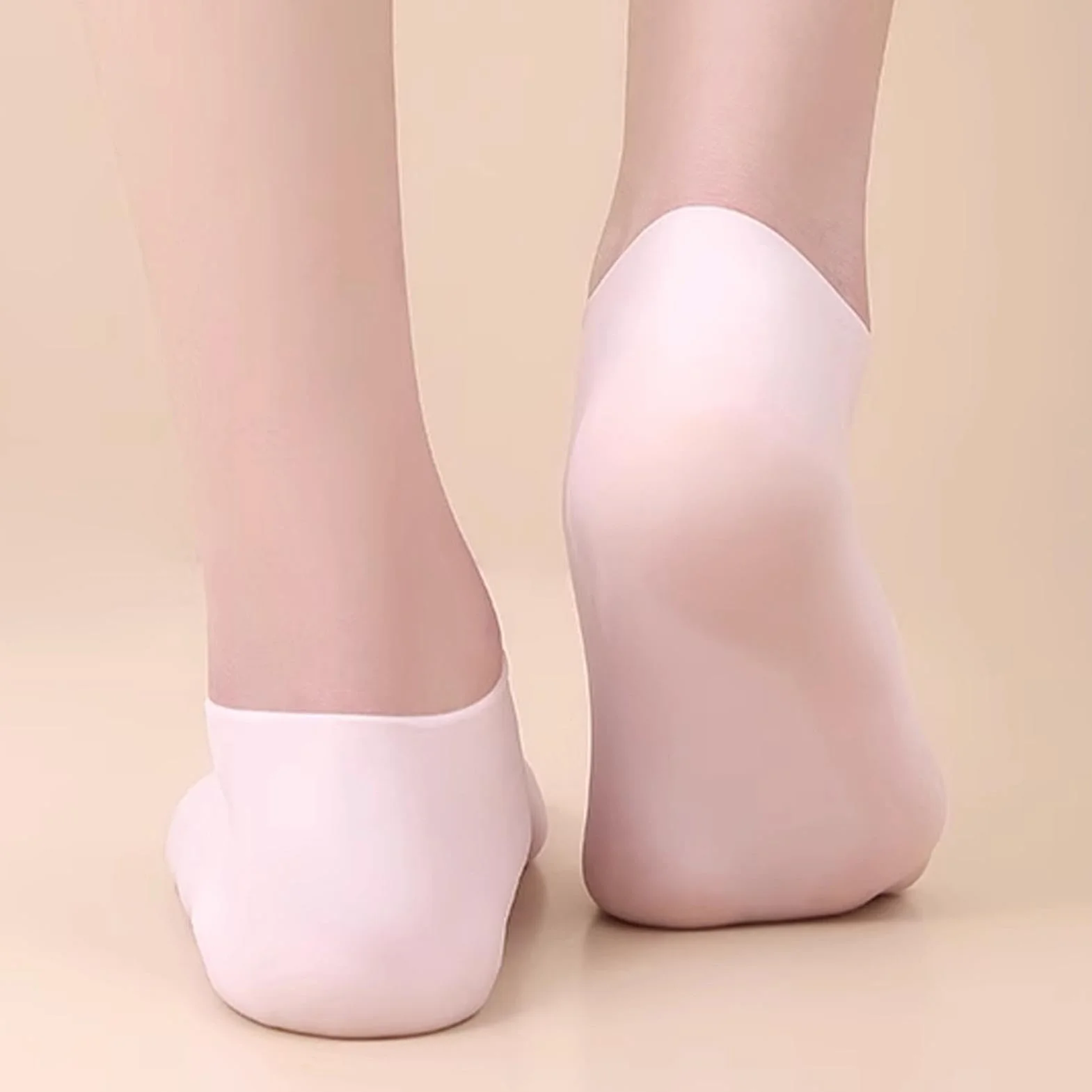 Breathable Silicone Foot Socks for Dry Cracked Feet, Soft U Shape Spa Care, Lightweight