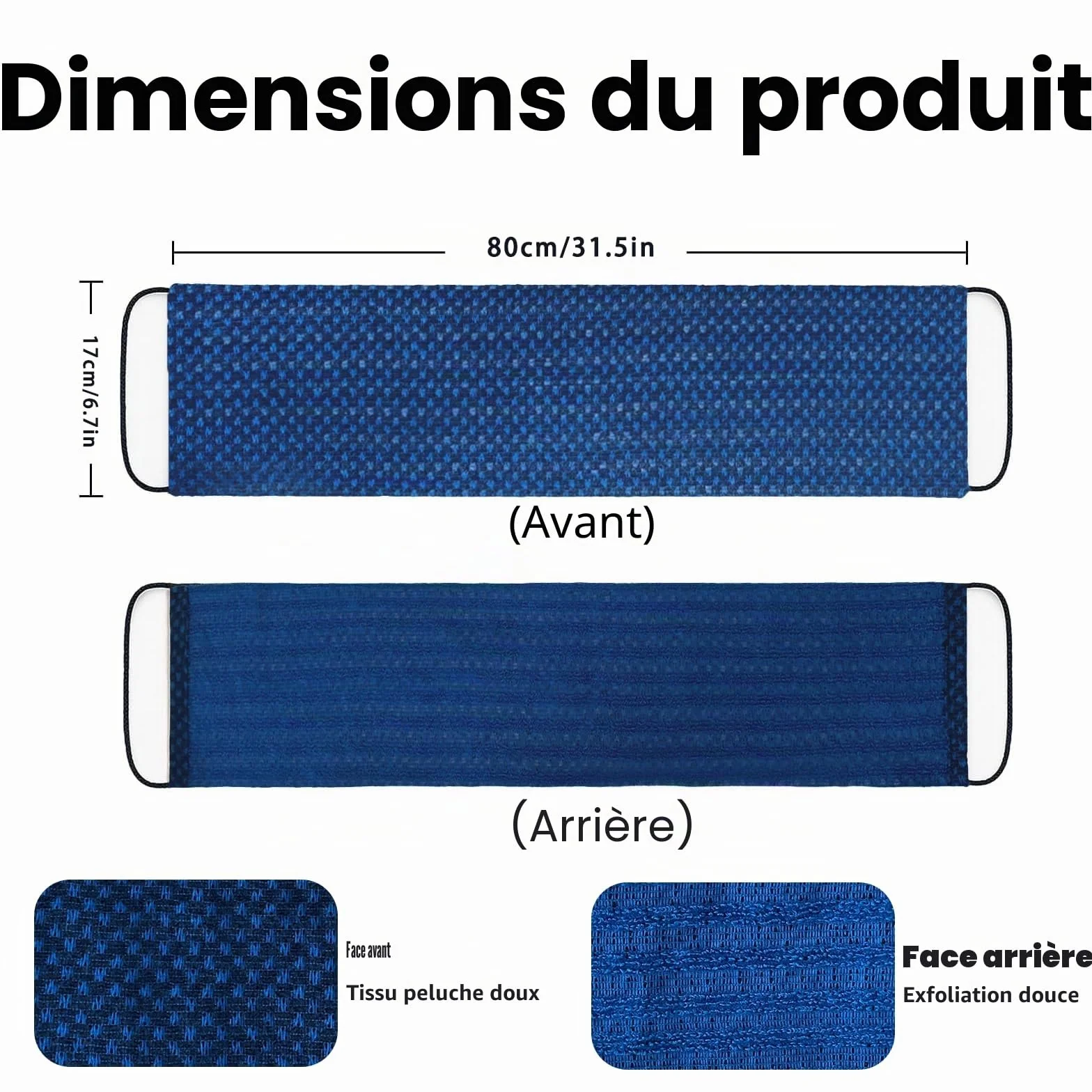 Serviette exfoliante double face réutilisable avec cordon de serrage