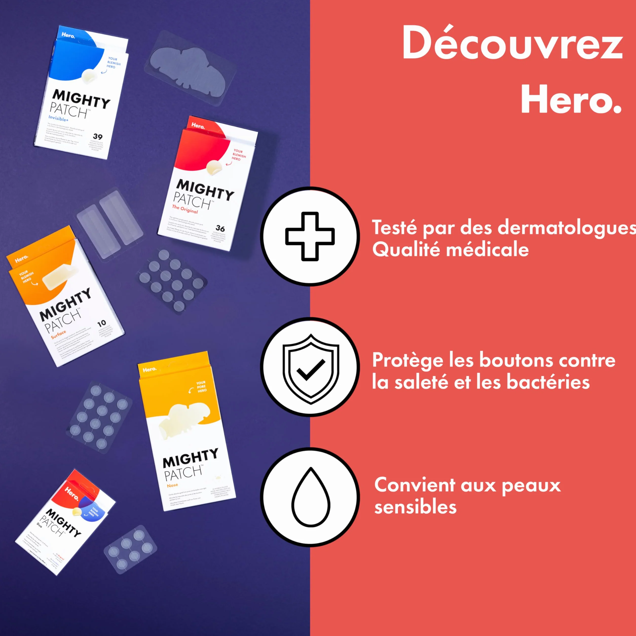 Hero Cosmetics Mighty Patch Original Patch Bouton Nuit 72 Patchs Hydrocolloïde