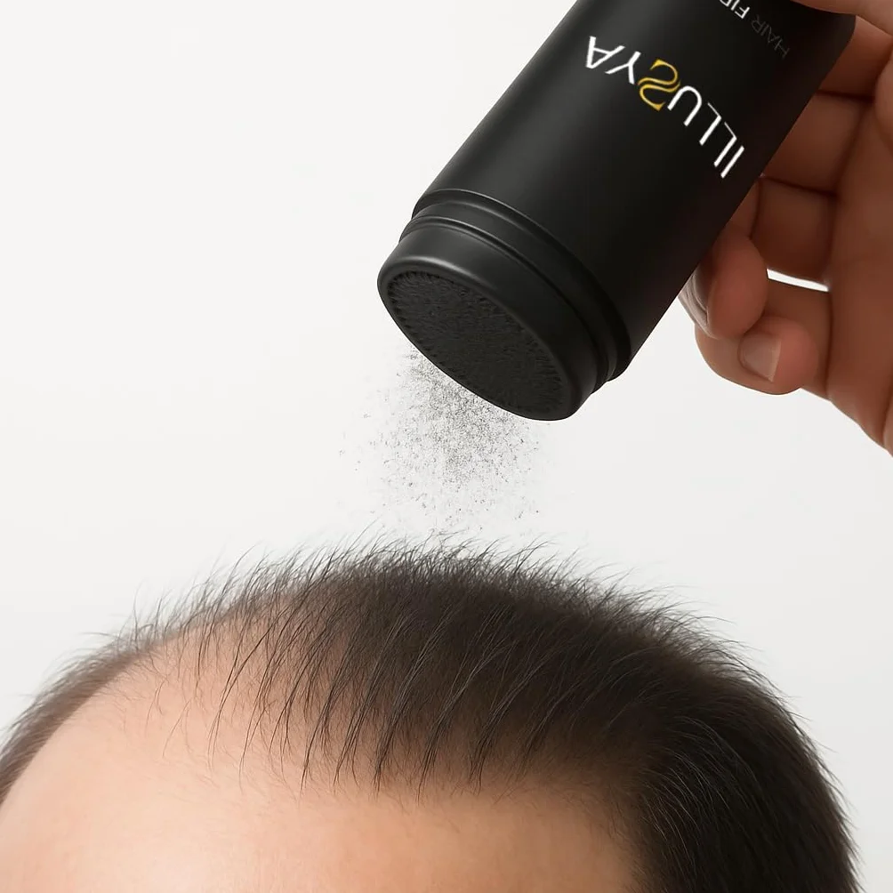 Fibres capillaires densifiantes – Densificateur de cheveux – Effet densité naturel – Pour cheveux fins et clairsemés - brun fonce - 25g