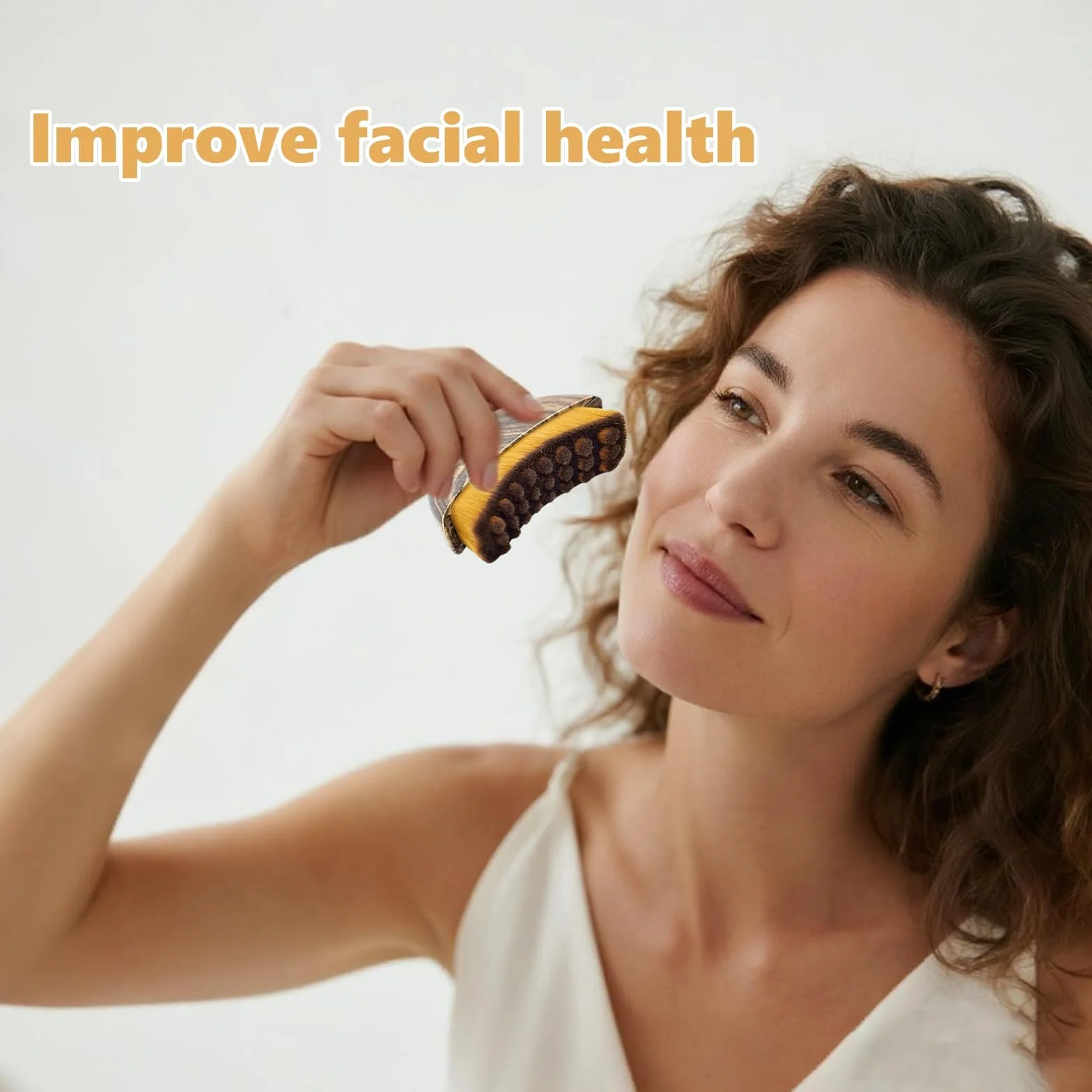 Brosse de Drainage Lymphatique Visage, Outil de Brossage à Sec, Conception Ergonomique