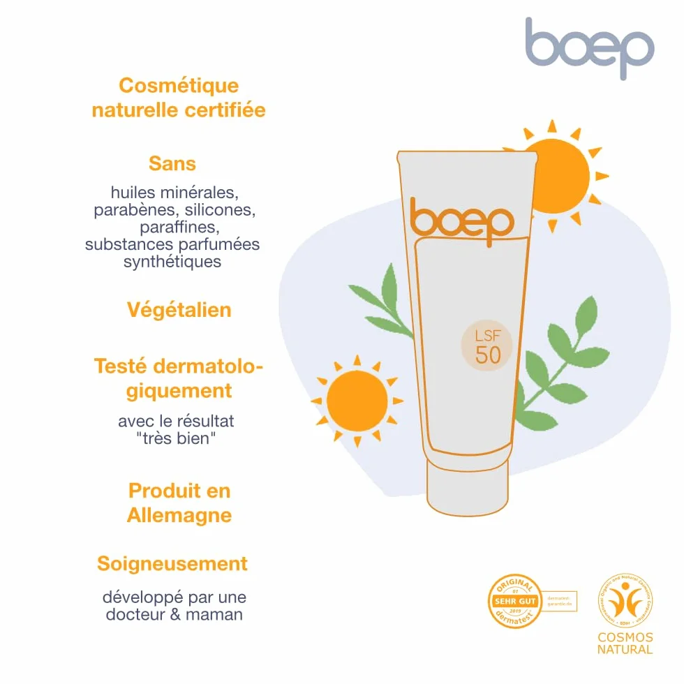 Crème solaire sensible SPF 50 pour visage et corps 50ml