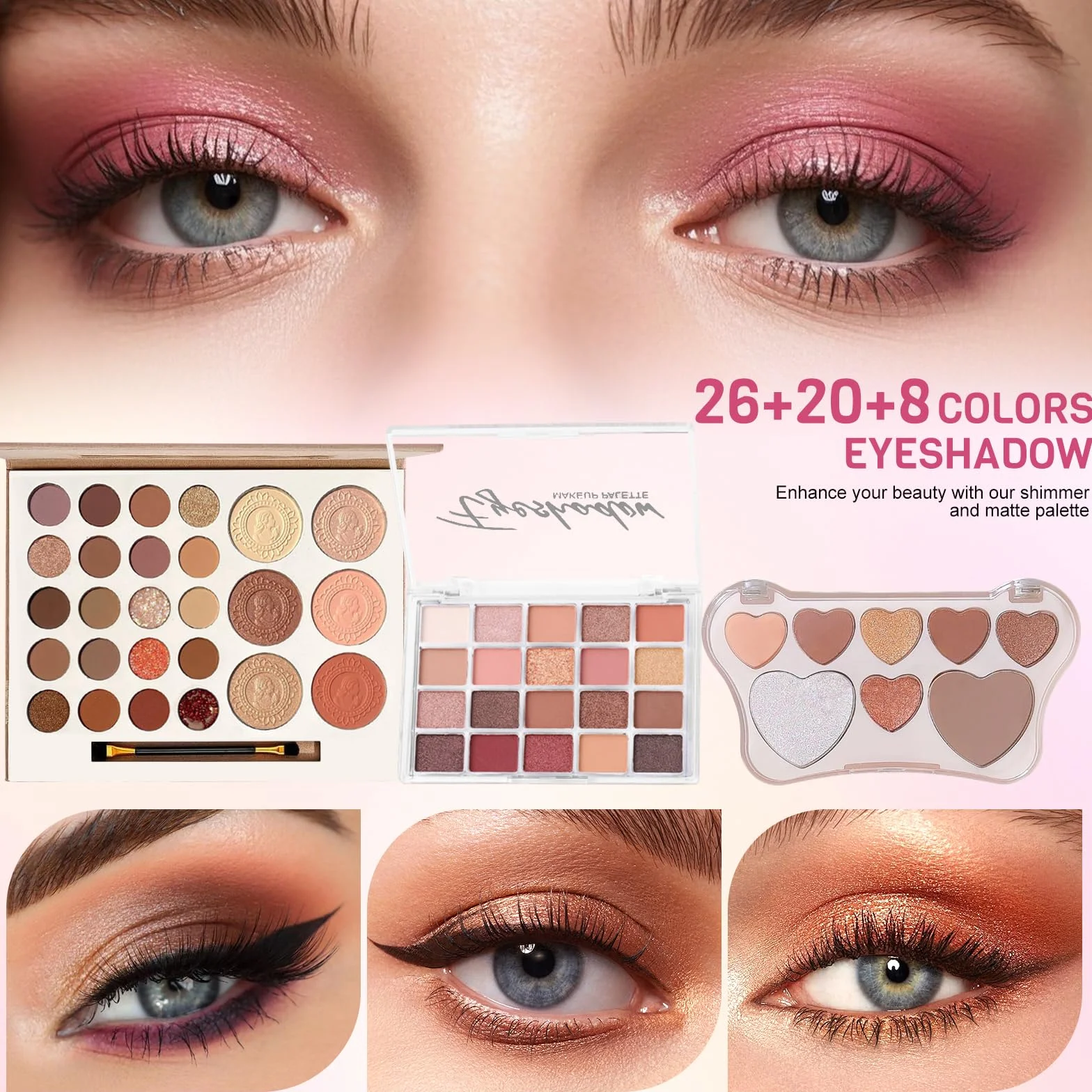 Coffret Maquillage Femme, Kit Maquillage Professionnel Complet, Kit de Cadeau Tout-en-un avec Ombres à Paupières Fond de Teint Correcteurs Eyeliner Mascara Gloss à Lèvres Rouge Lèvres Crayon Sourcil