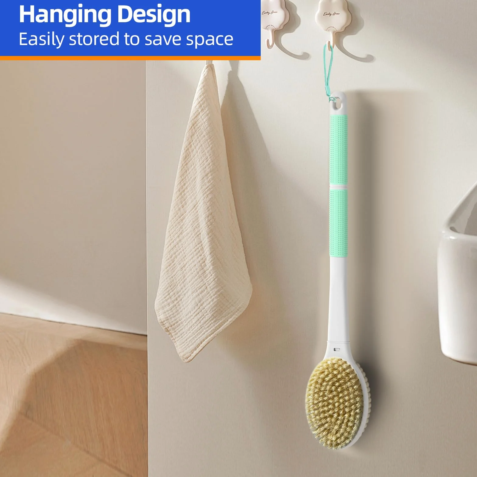 Brosse de douche pour le dos 44 cm long manche double face CellGulite