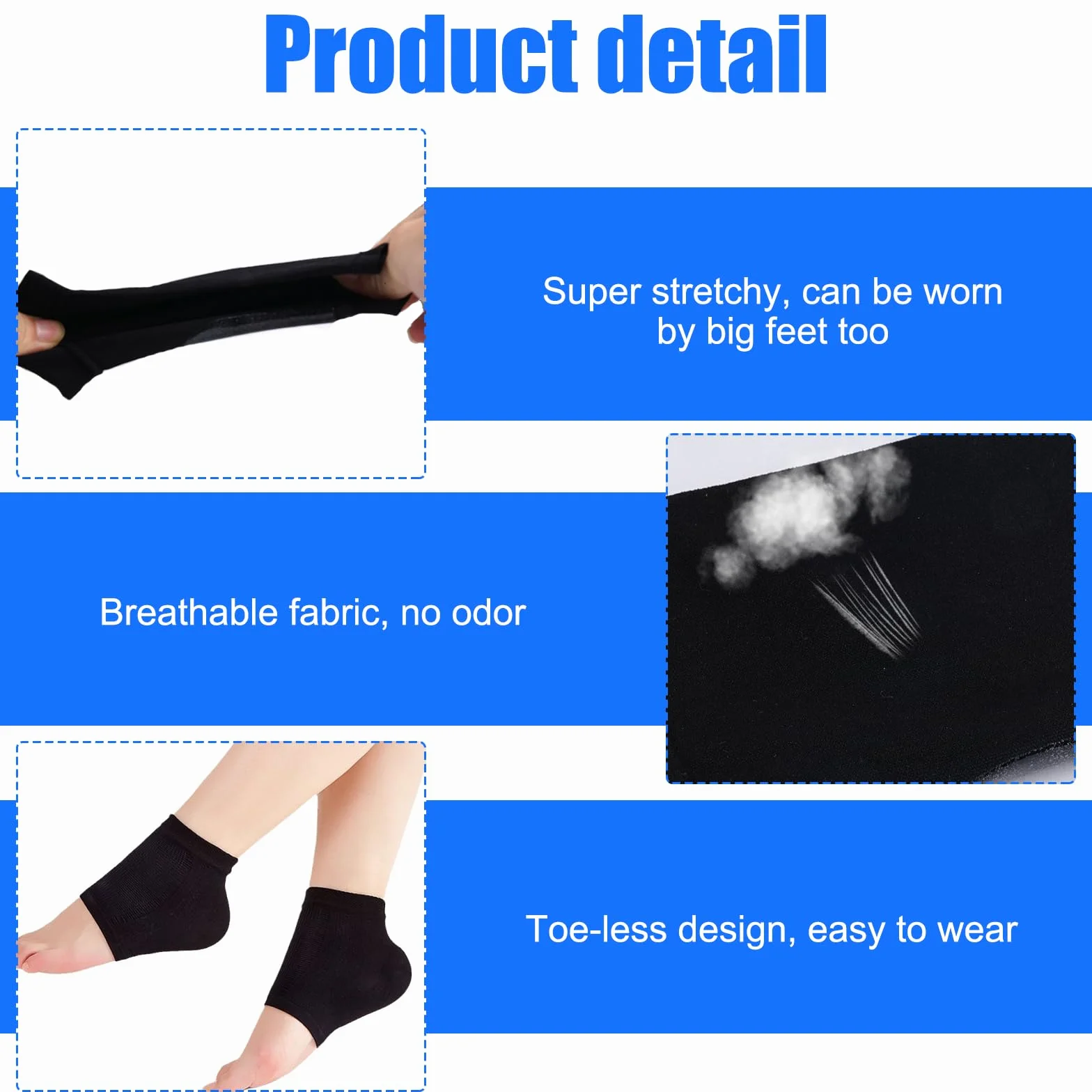 Chaussettes Hydratantes à Talons en Gel Silicone Femme Réutilisables Soins Pieds Doublées