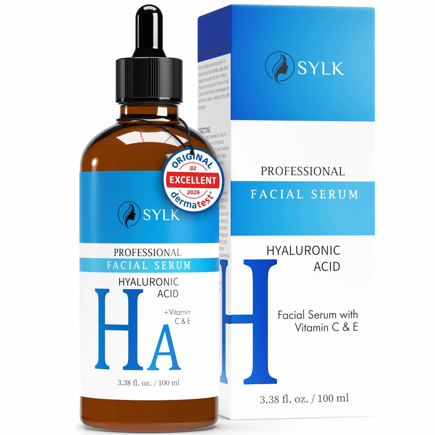 Acide Hyaluronique Sérum Visage pour Microneedling + Vitamine C & E | Soin Visage et Contour des Yeux | Anti Cerne, Anti Ride, Anti Tache & Anti Age | 100 ml