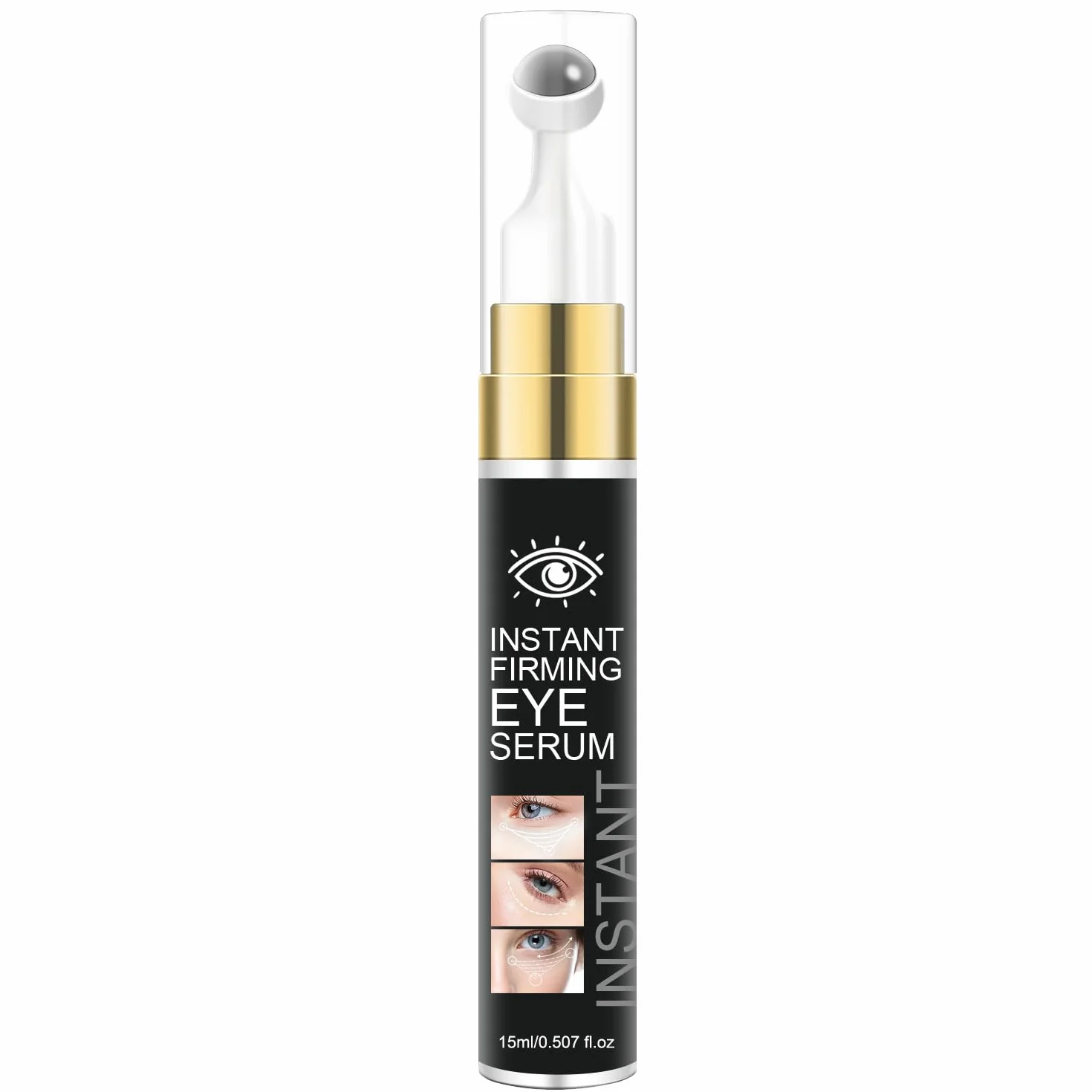 Crème contour des yeux à la caféine avec bille rotative 360°, sérum anti cernes et poches