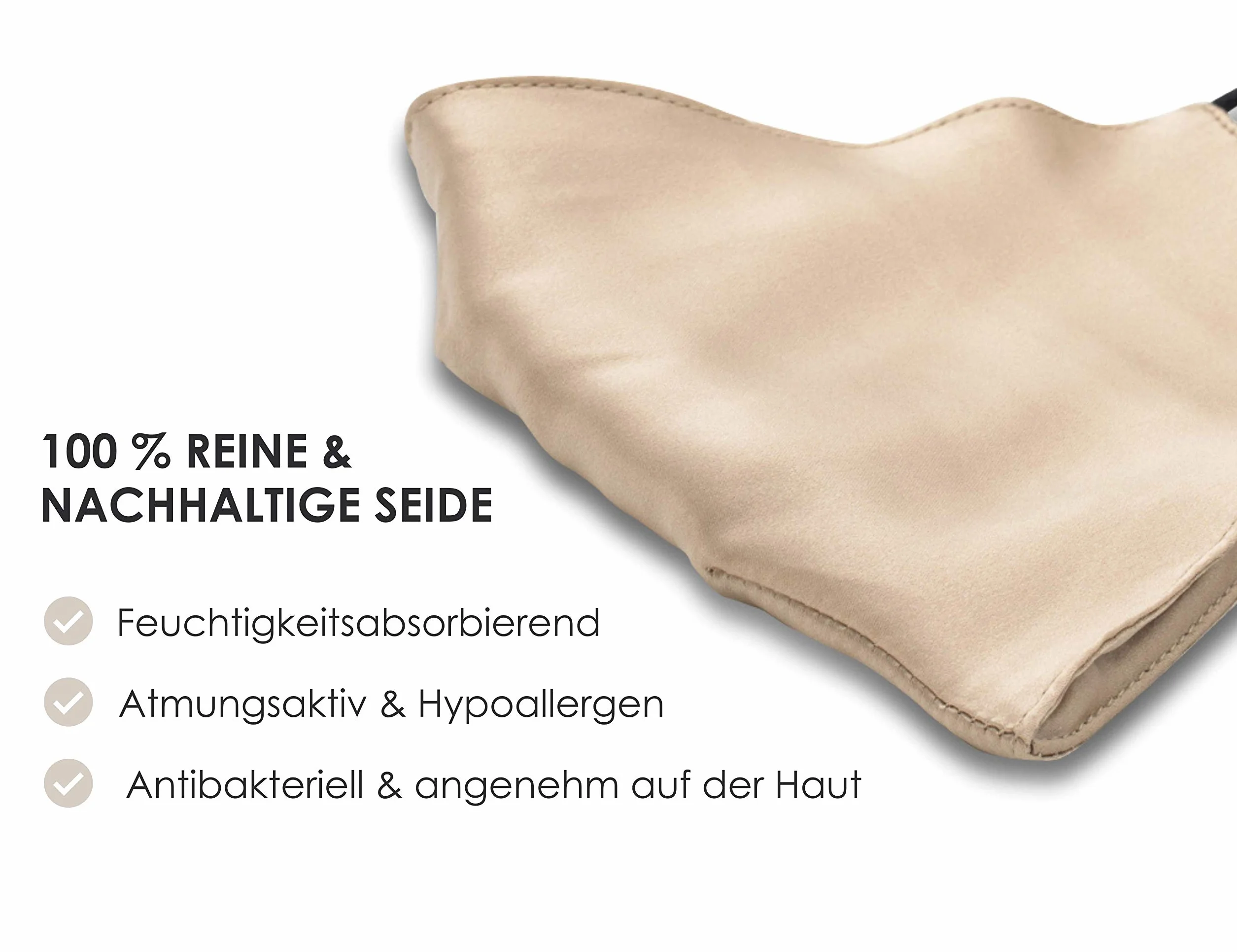 Masque de protection 100 % soie 3 couches réutilisable respirant
