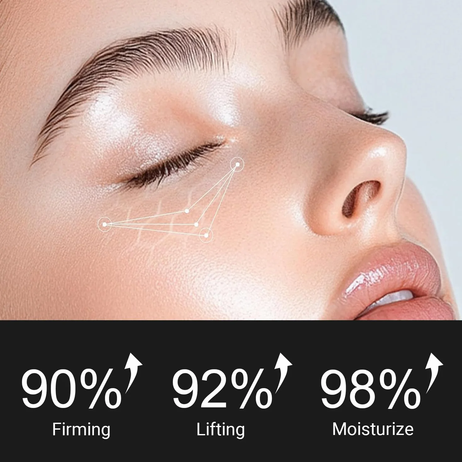Crème contour des yeux à la caféine avec bille rotative 360°, sérum anti cernes et poches