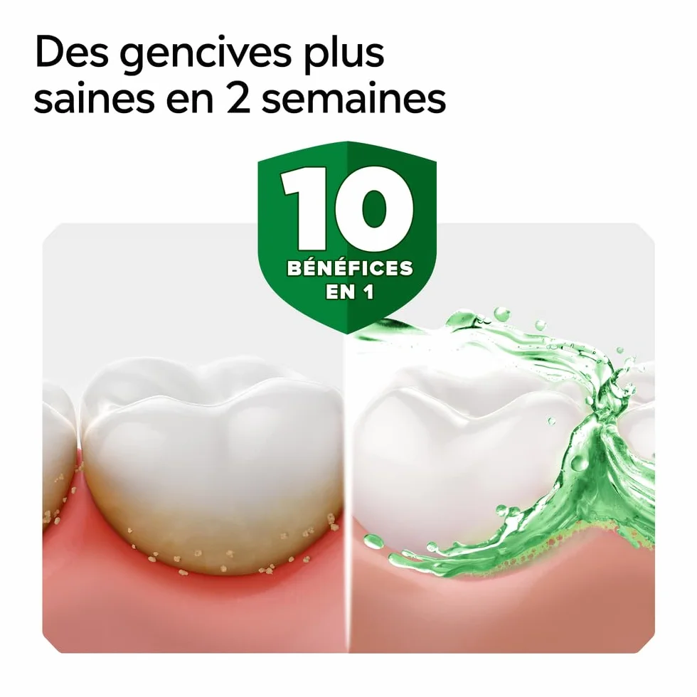 Listerine Bain de Bouche Total Care Dents et Gencives 0% Alcool 500 ml Soin bucco-dentaire 10 en 1 Haleine fraîche