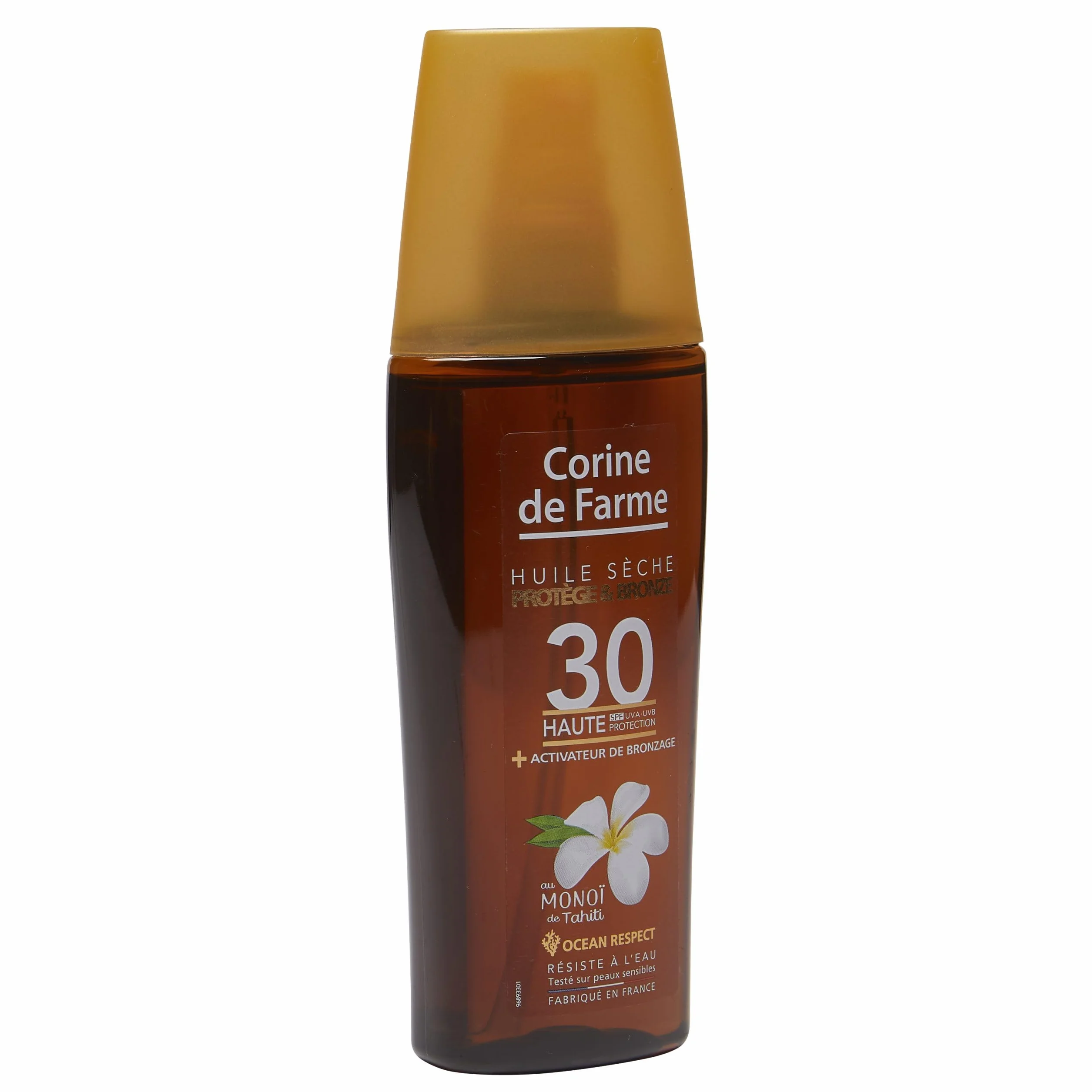 Corine de Farme Huile Sèche SPF30 Protection Solaire UVA UVB Bronzage Monoï de Tahiti 150 ml