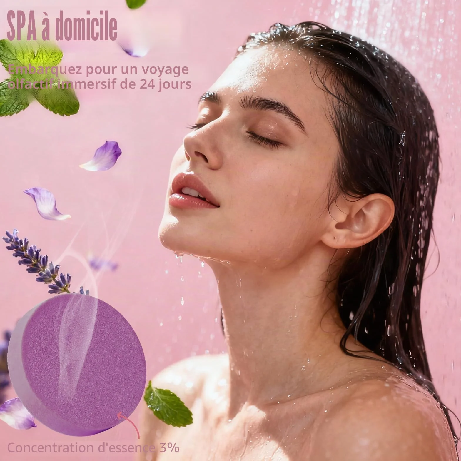 Calendrier de l'Avent 2025 Shower Steamers Aromathérapie 24 Jours Bombe de Douche Bain Femme