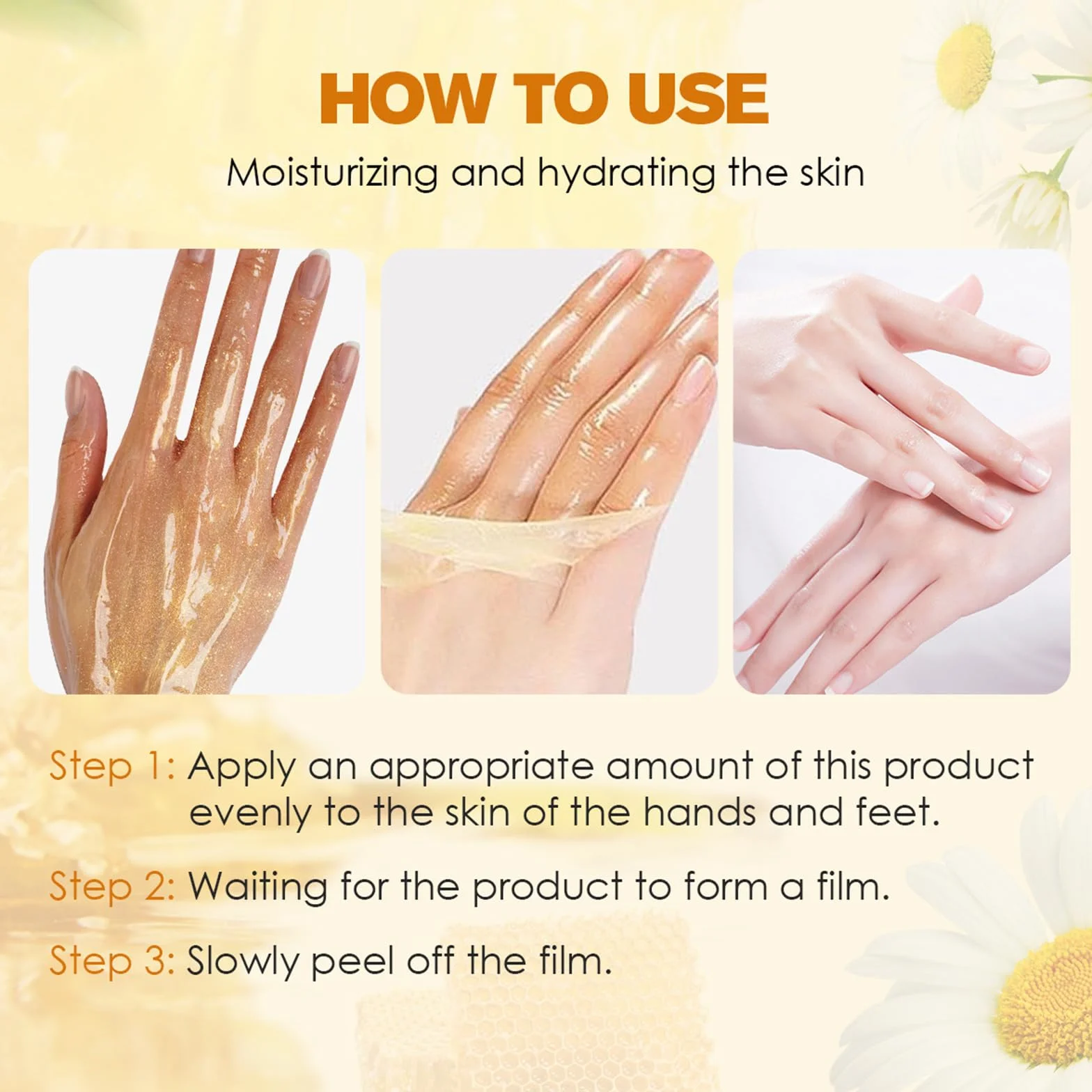 Masque mains et pieds miel camomille soin hydratant exfoliant durable