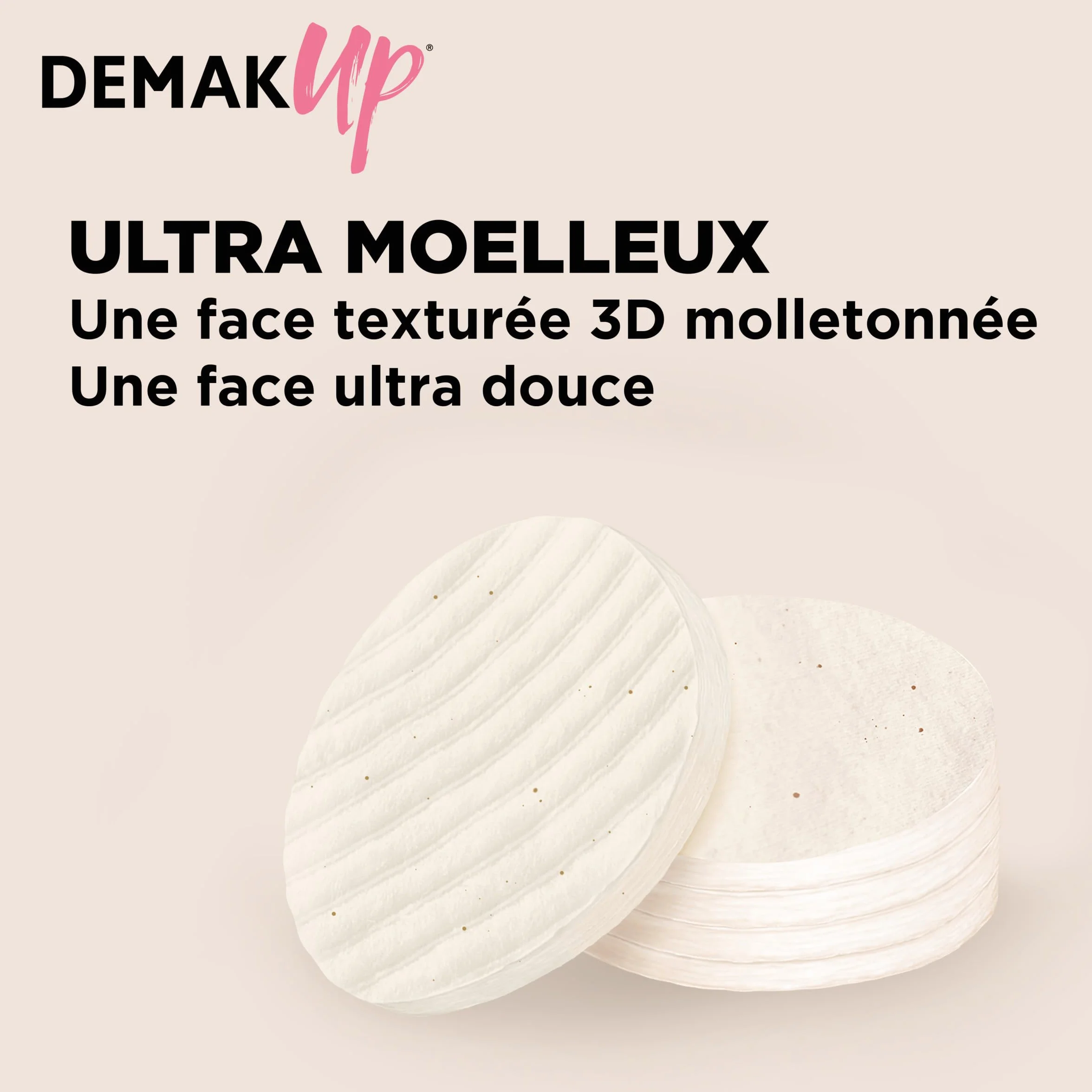 Demak'Up Cocoon Disques Cotons à Démaquiller Visage Yeux 100% Fibres de Coton Naturelles 85 Cotons