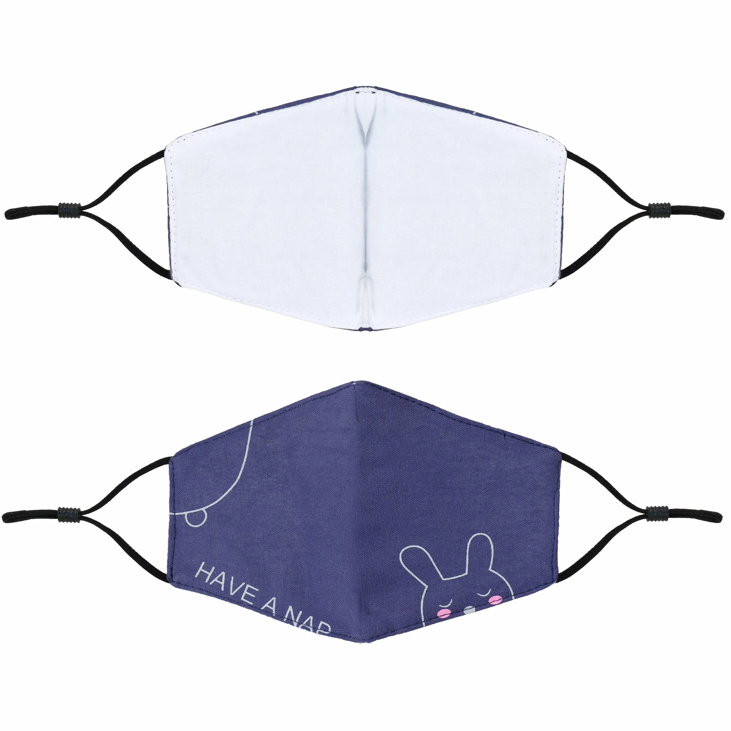 Masques Lavables pour Enfants 5 Pièces, Couvrant Bouche et Nez, Sangle Élastique Réglable