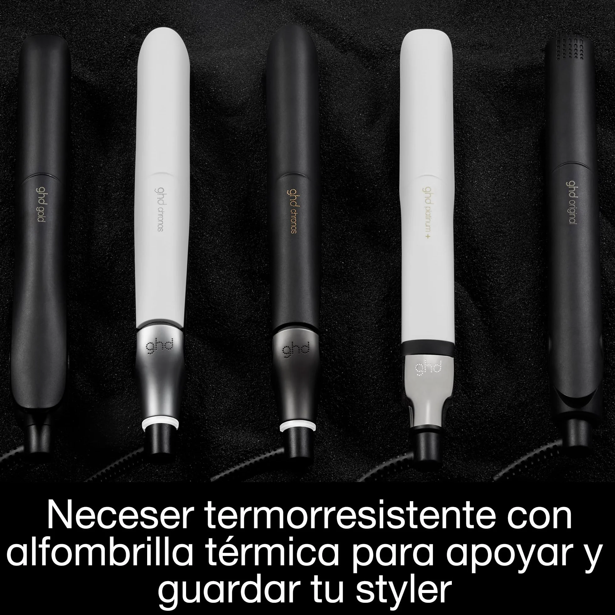 ghd - Pochette et tapis thermorésistants pour Lisseurs - Pochette de rangement (Noir) - Emportez votre lisseur partout - Tapis thermorésistant détachable et dépliable - Idéal pour les lisseurs ghd