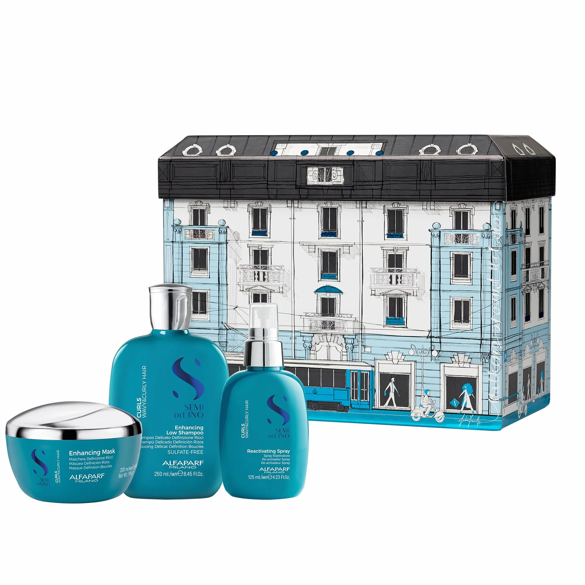 Alfaparf Semi Di Lino Walking Around Milano Collection Curls Set - kit cheveux bouclés