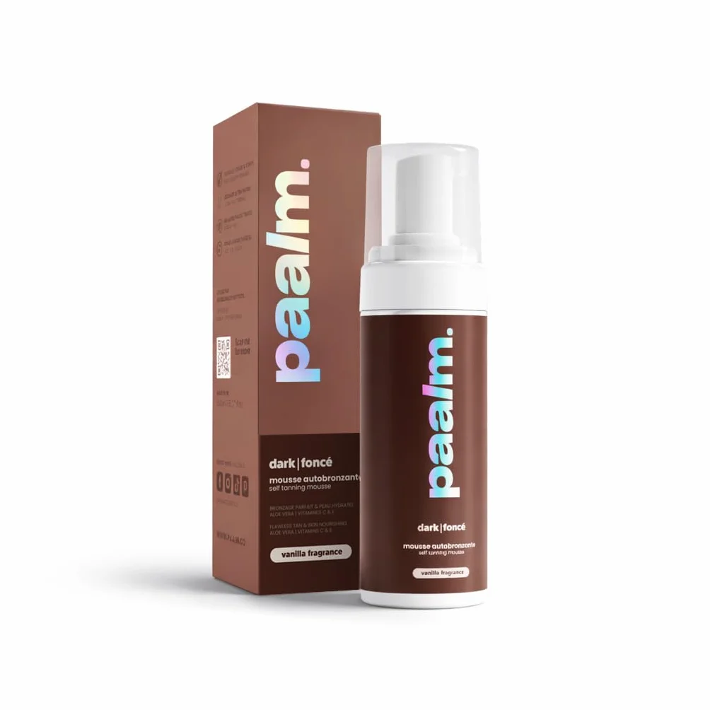PAALM Mousse Autobronzante Dark 150 ml Visage Corps Bronzage Intense DHA Naturelle Texture Légère Séchage Rapide