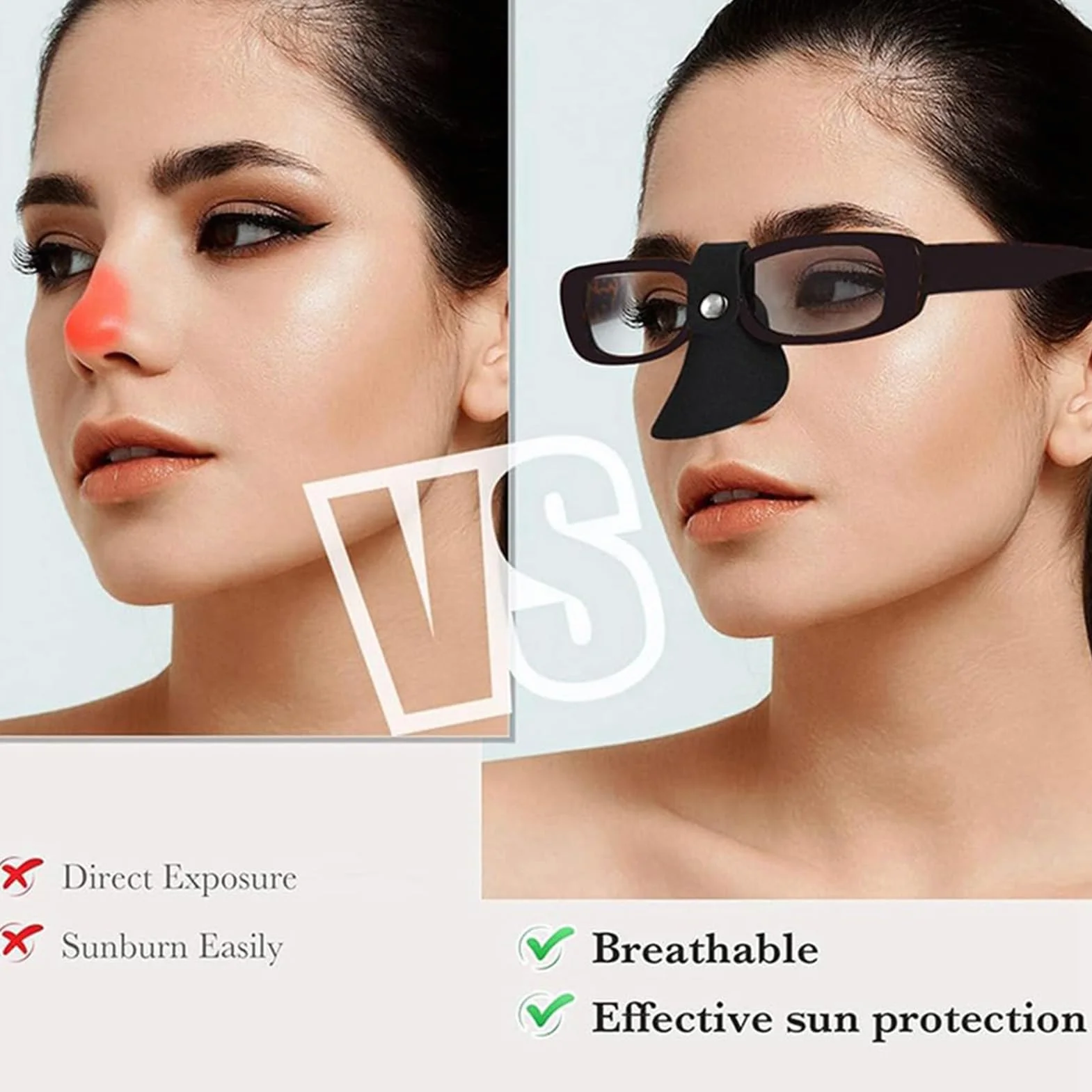 Protège-nez 5 pièces, protection solaire coupe-vent cache-yeux pour lunettes de soleil bronzage extérieur