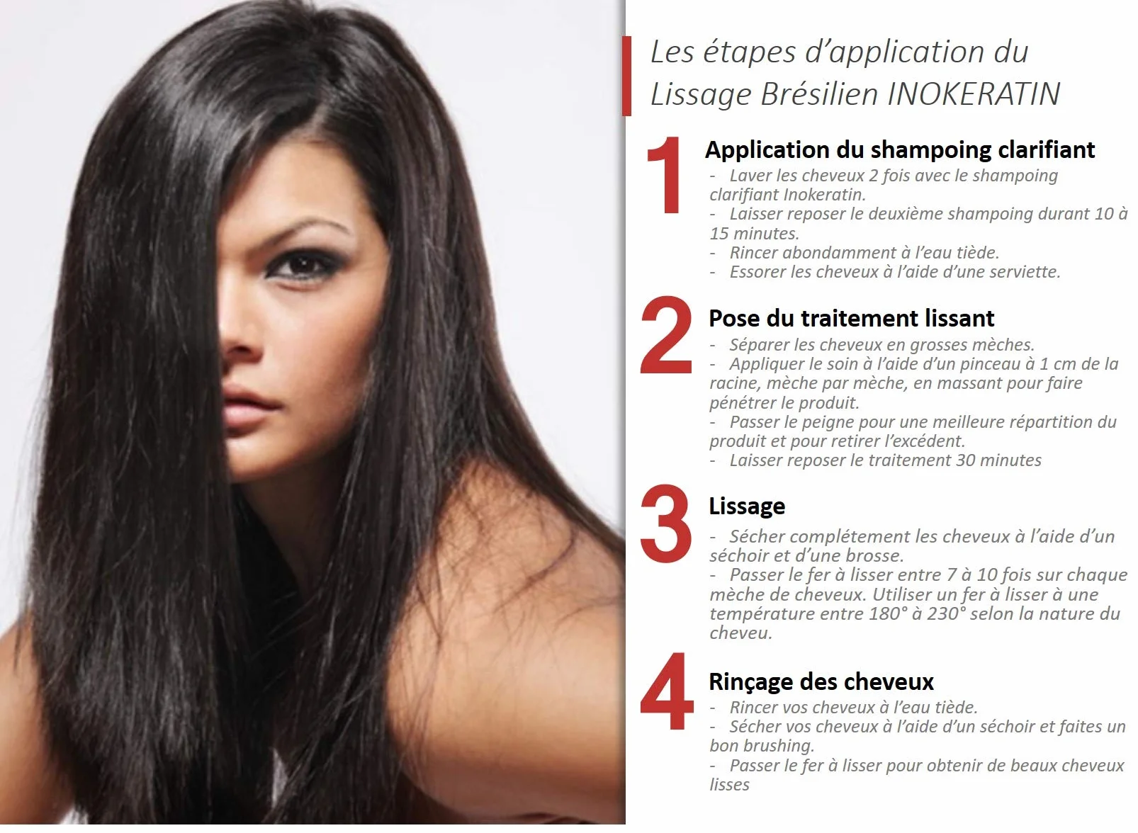 Kit Lissage Brésilien Inokeratin à la Kératine et à l'Huile d'Argan - 4 x 500 ml - Jusqu'à 6 Applications - sans formol - Made in France