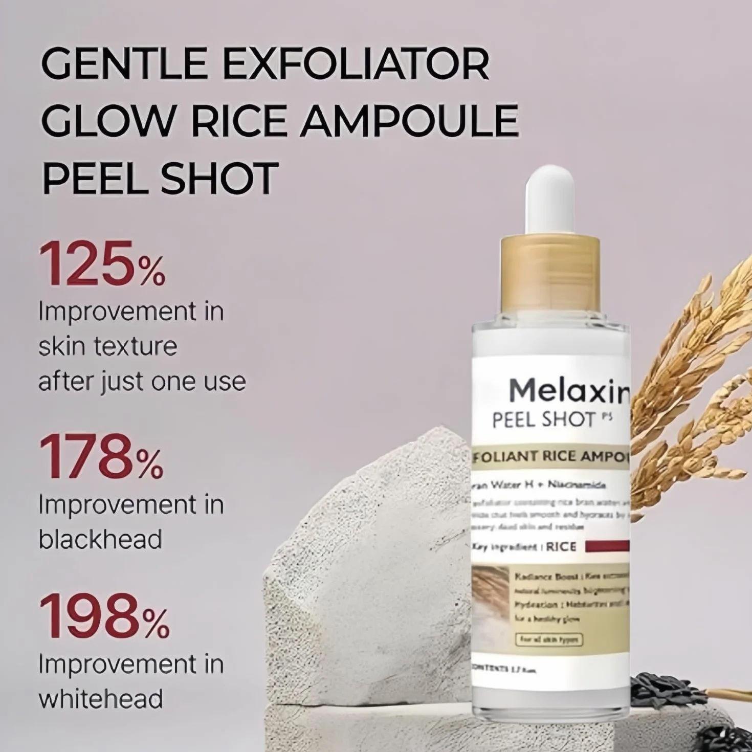 Lumeva Peel Shot Facial Exfoliating Serum-Black & White Rice Exfoliating Serum