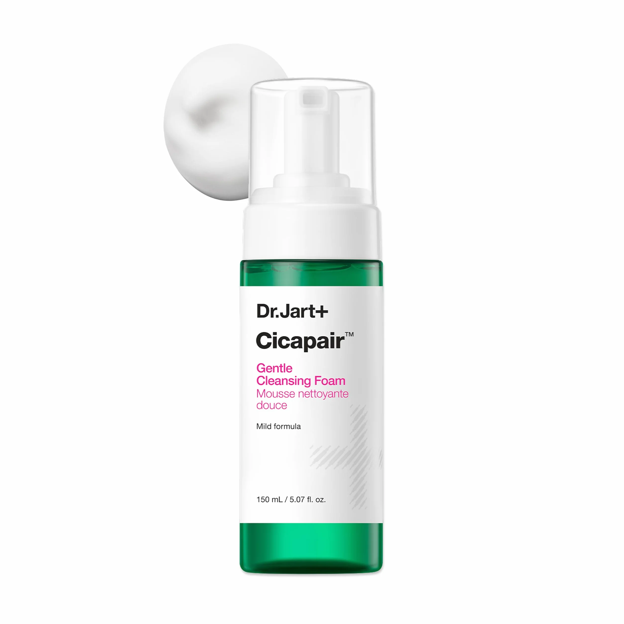 Dr.Jart+ Cicapair Nettoyant Visage Mousse Douce pour Peau Sensible | Nettoyant Visage Coréen, 150 ml
