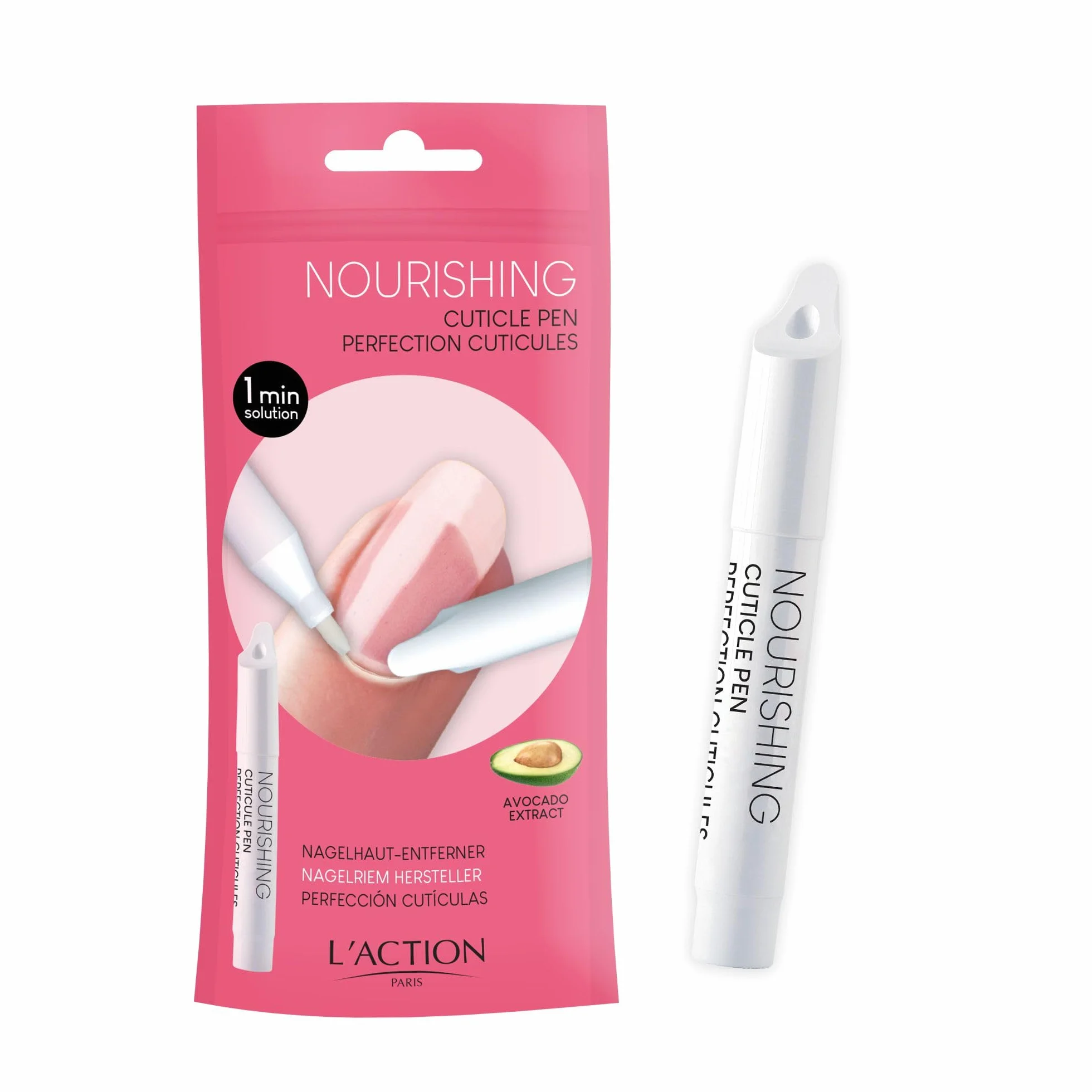 L'Action Paris Stylo Nourrissant Cuticules 4ml Répare Hydrate Extrait d'Avocat