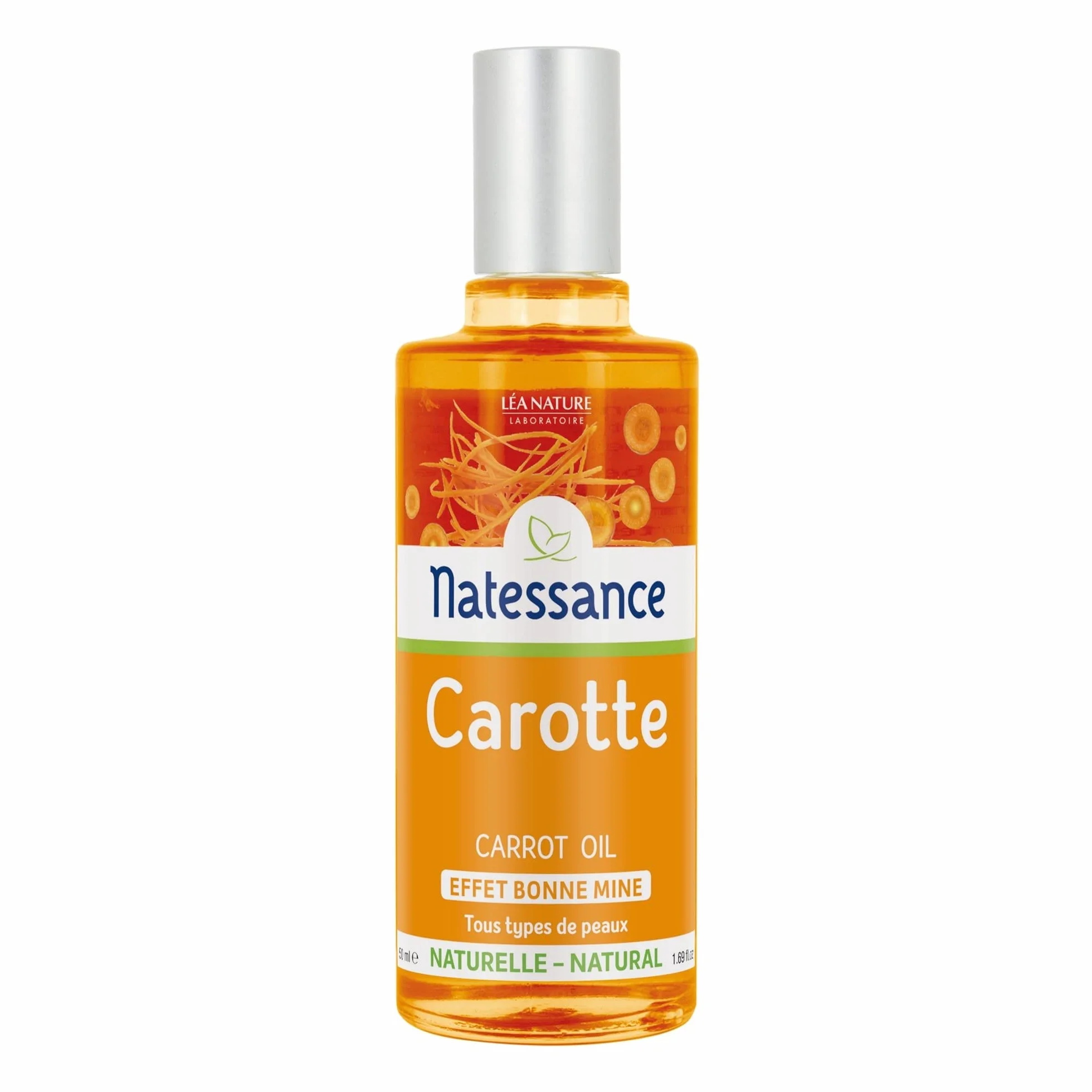 Natessance Huile de Carotte Naturelle Tonifiante et Bronzante 50 ml