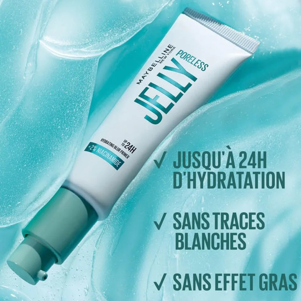 MAYBELLINE NEW YORK Poreless Jelly Base De Teint Floutante 24H Niacinamide Water Jelly 30 ml