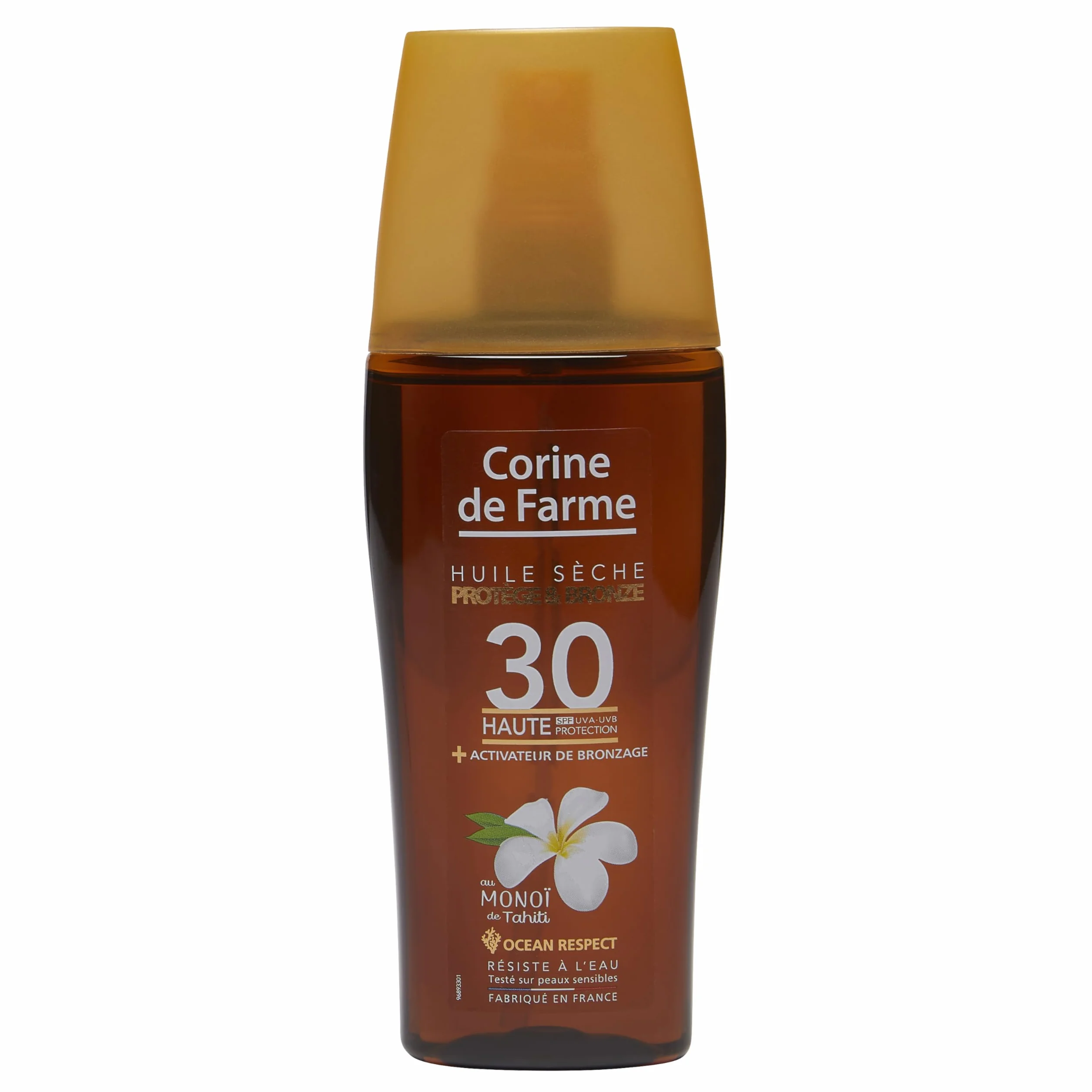 Corine de Farme Huile Sèche SPF30 Protection Solaire UVA UVB Bronzage Monoï de Tahiti 150 ml