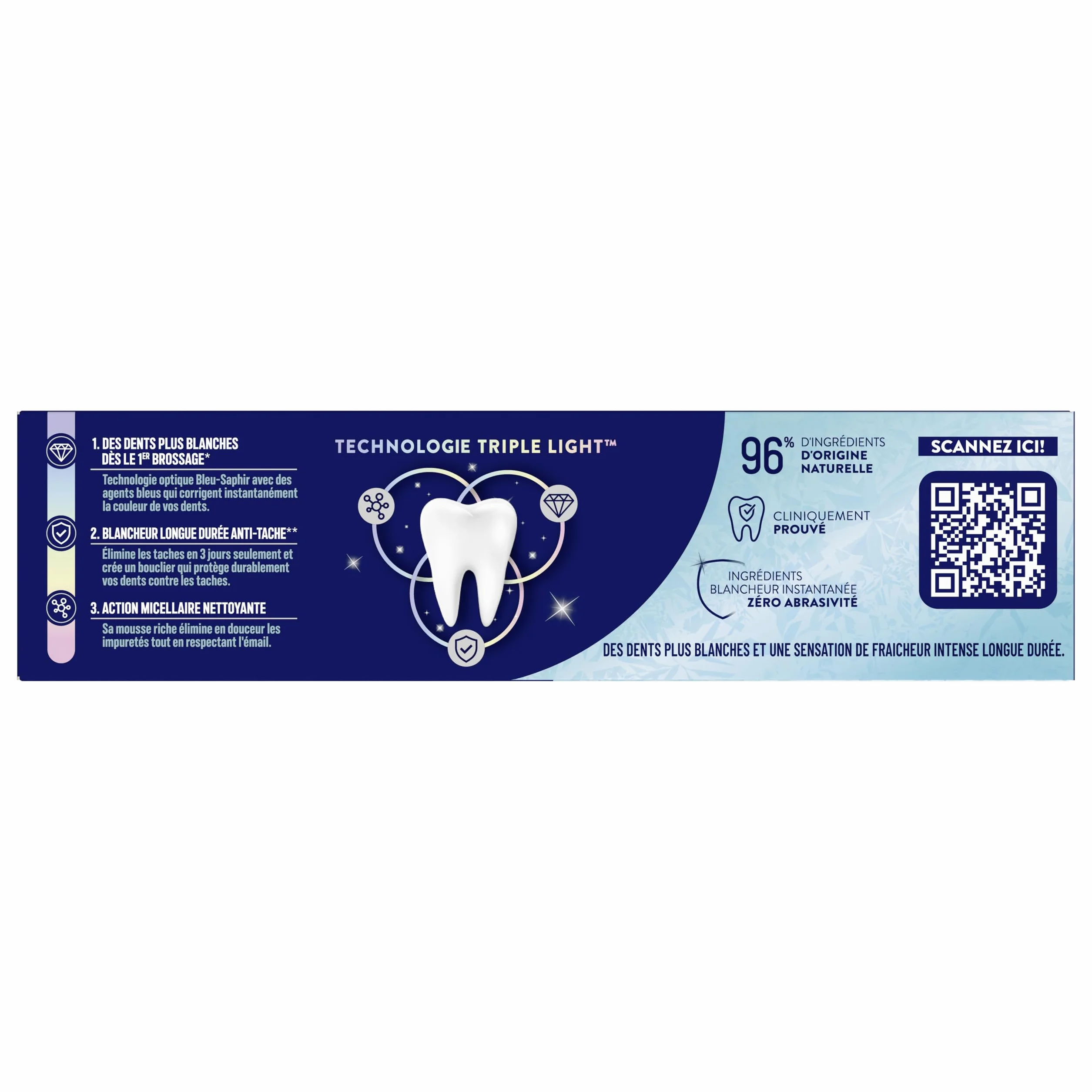Hello Glow Dentifrice 3 en 1 Blancheur Longue Durée Anti-Tache Action Micellaire 75ml