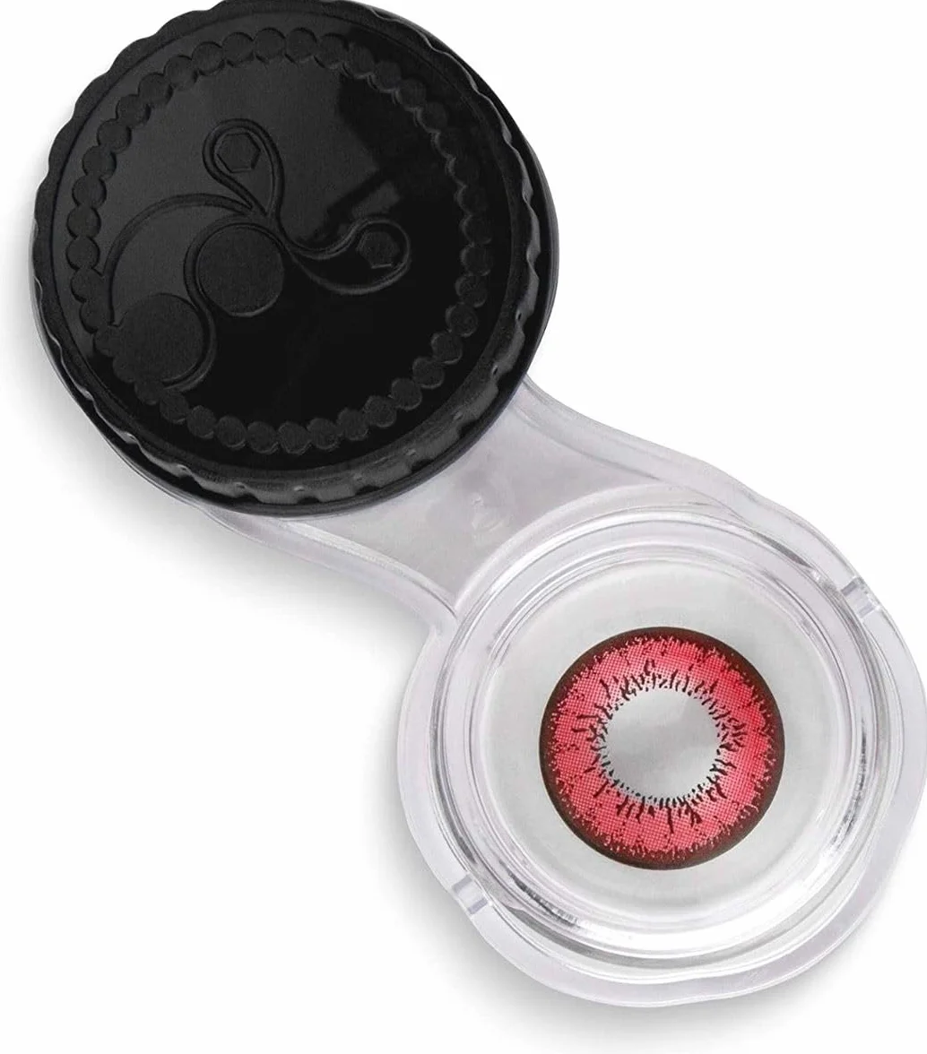 Lentilles couleur rouge noir vampire red flower Halloween Fantaisie Carnaval 1 paire sans correction 0,00 Dioptries MERALENS