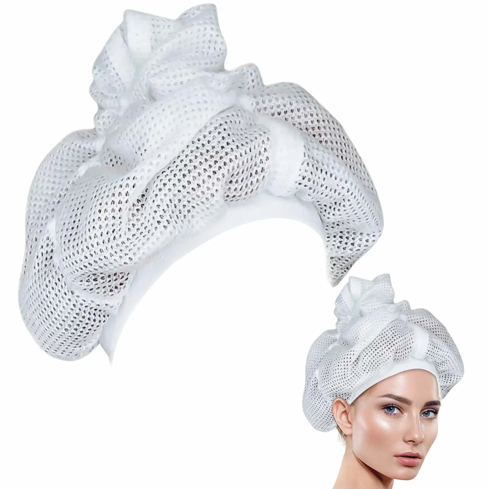 LOPHE Bonnet Net Plopping pour Cheveux Bouclés avec Cordon de Serrage Réglable