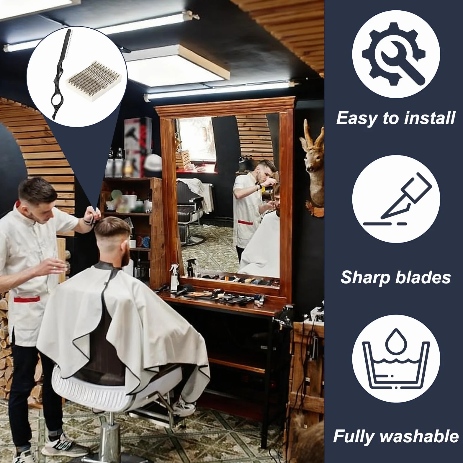 Ciseaux à Cheveux Rasoir de Coiffure 10 Lames de Rechange Coupe Effiler Anti-Pointes Fourchues Tondeuse
