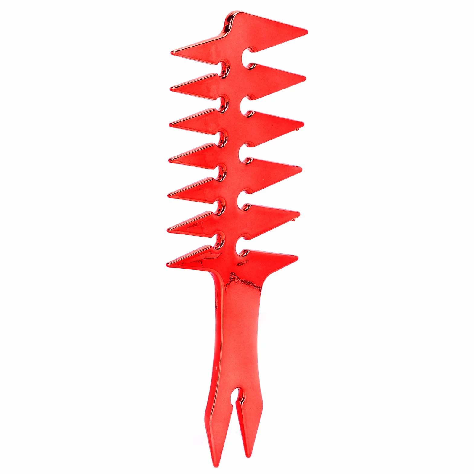Peigne de Cheveux à Dents Larges Double Face 20 cm Rouge Plastique Rétro
