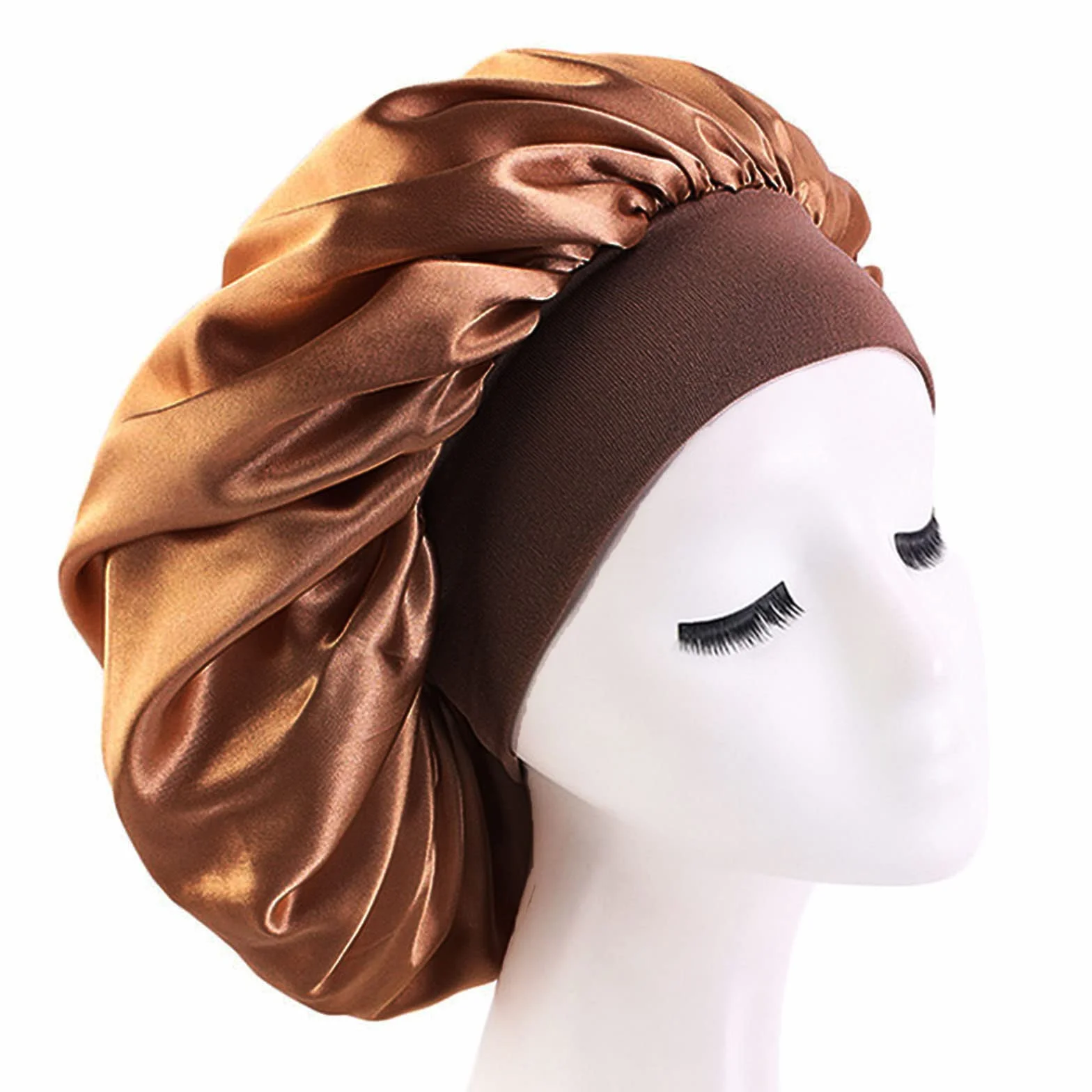 Bonnet Soie Cheveux Nuit Protection Avec Élastique Doux Pour Dormir Douche Maquillage