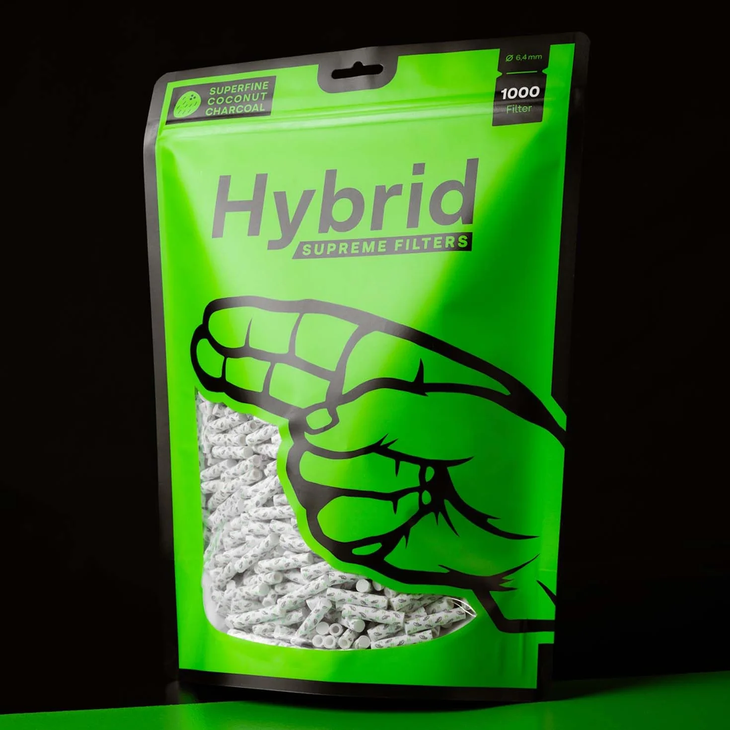 Filtres à Charbon Actif Hybrid Slim 6,4 mm Demi-Charbon Actif Demi-pulpe Classic Sachet de 1000
