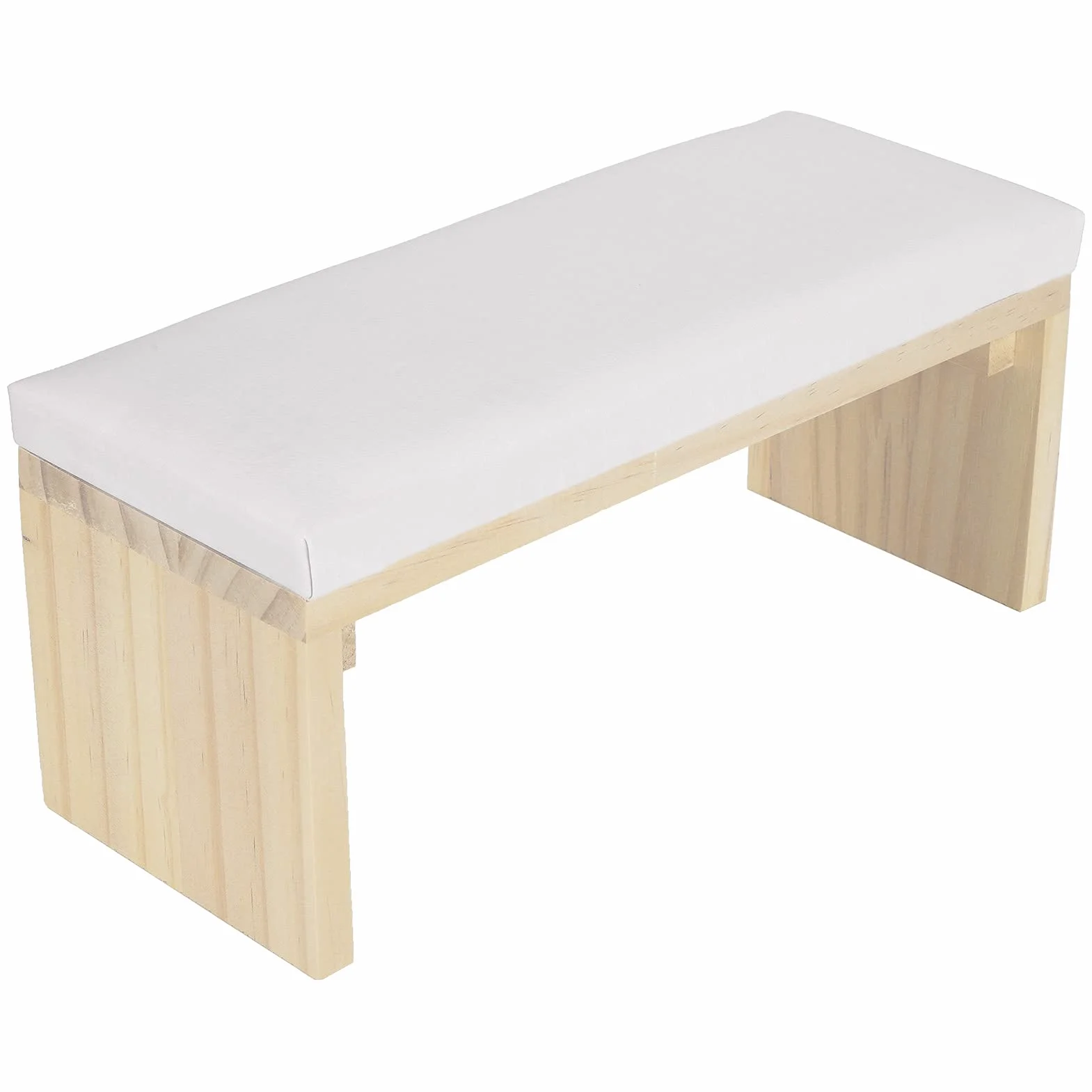 Coussin de Main de Manucure Coussin D'accoudoir D'ongle en Cuir PU Accoudoir D'ongle avec Support en Bois pour la Maison et le Salon de Manucure(blanc)