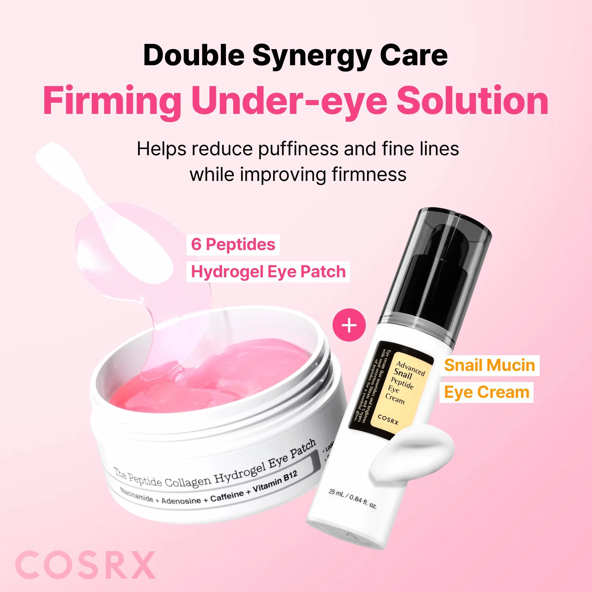 COSRX Peptide Collagen Hydrogel Eye Patch 60 Patches Anti-Cernes Caféine Korean Skincare