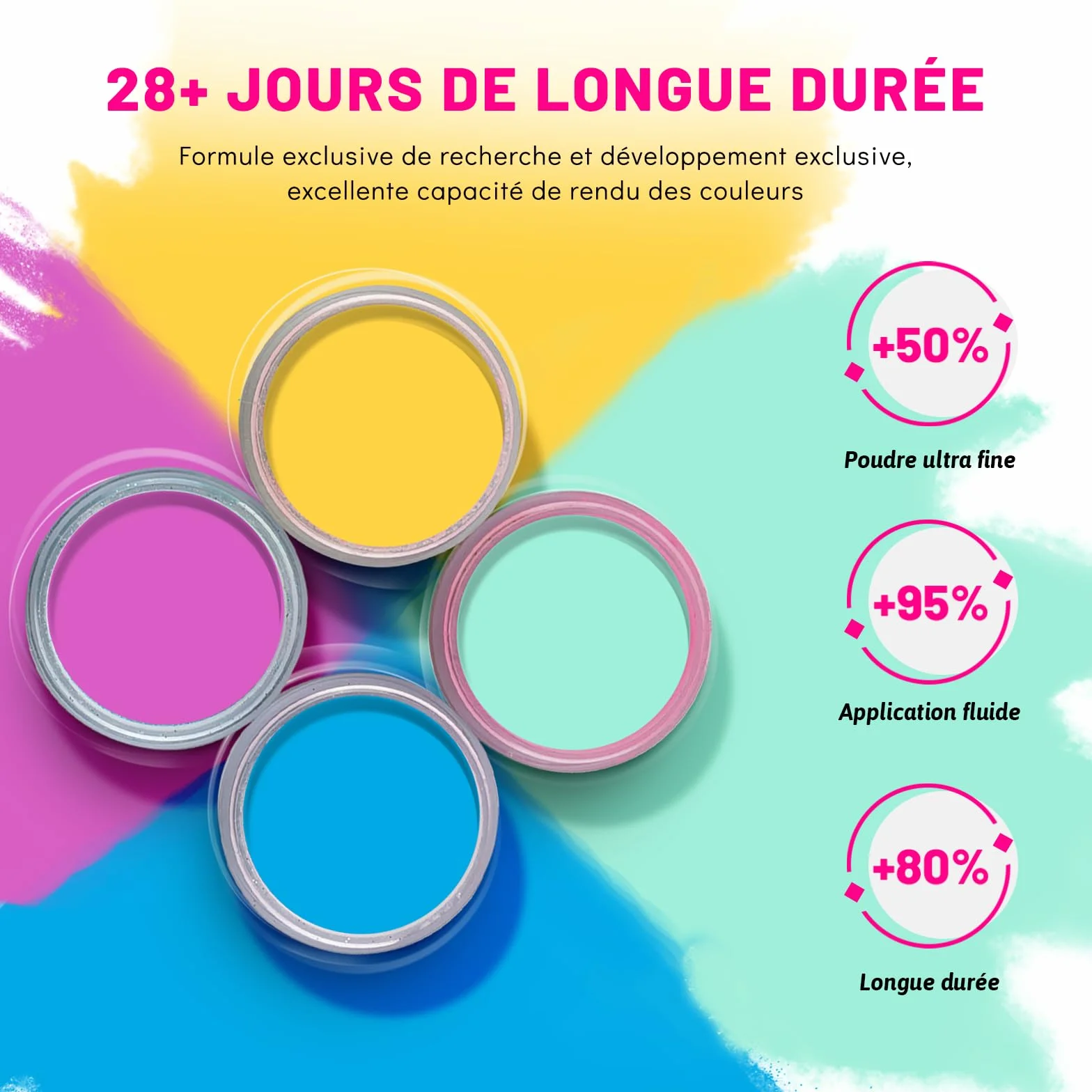 Aokitec Kit 36 poudres à ongles avec poudre de construction 20+1 couleurs activateur base tremper couche finition nail art
