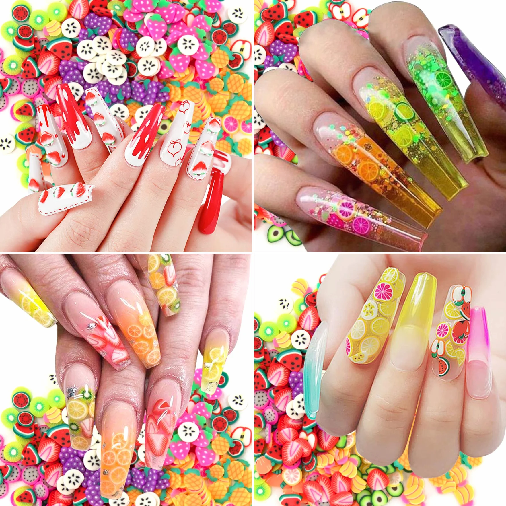 Duufin 10500 pièces tranches de fleurs gâteau en pâte pour décoration des ongles