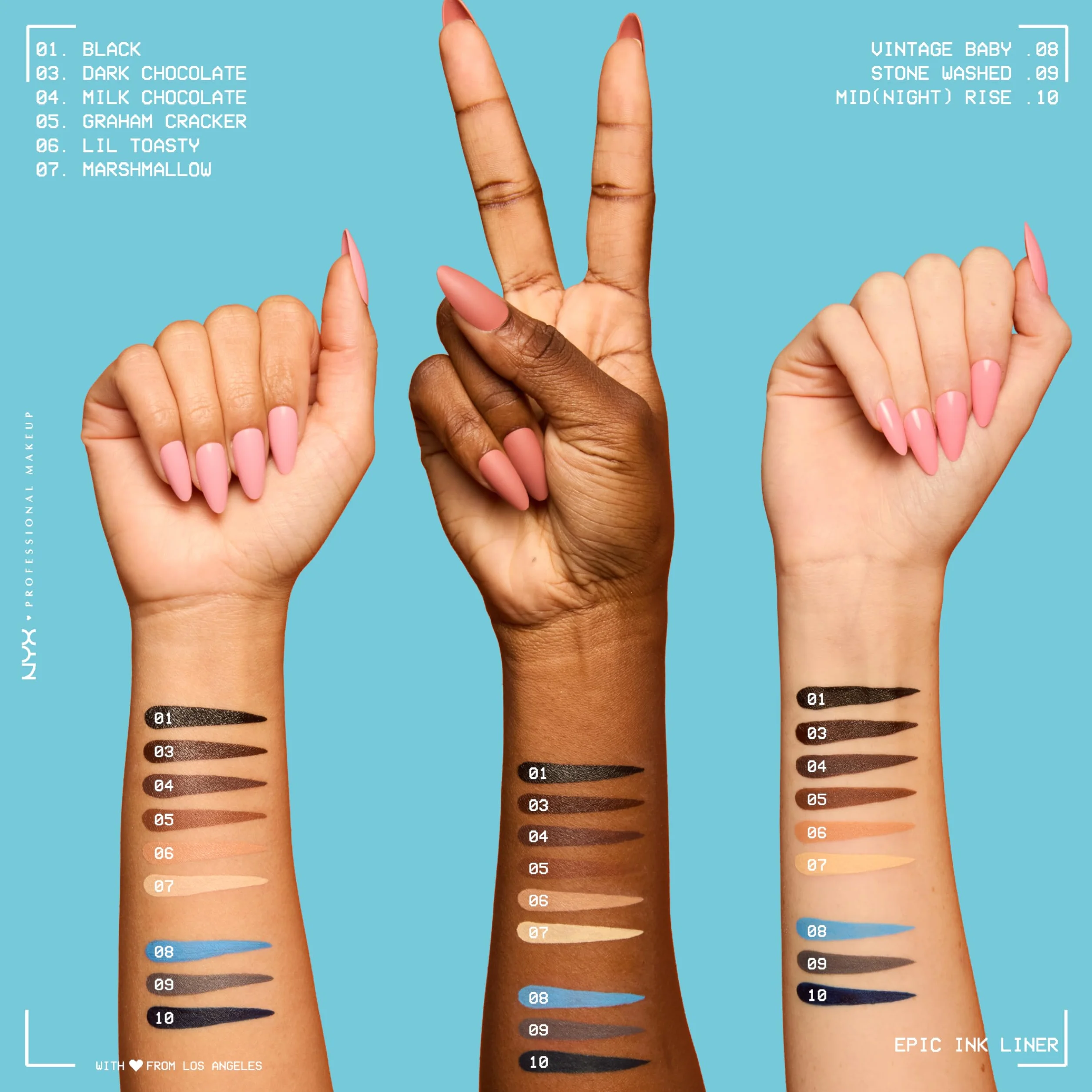 NYX Professional Makeup Epic Ink Liner Eyeliner Feutre Waterproof Black 01 Tracé Précis Couleur Intense Tenue Longue Durée