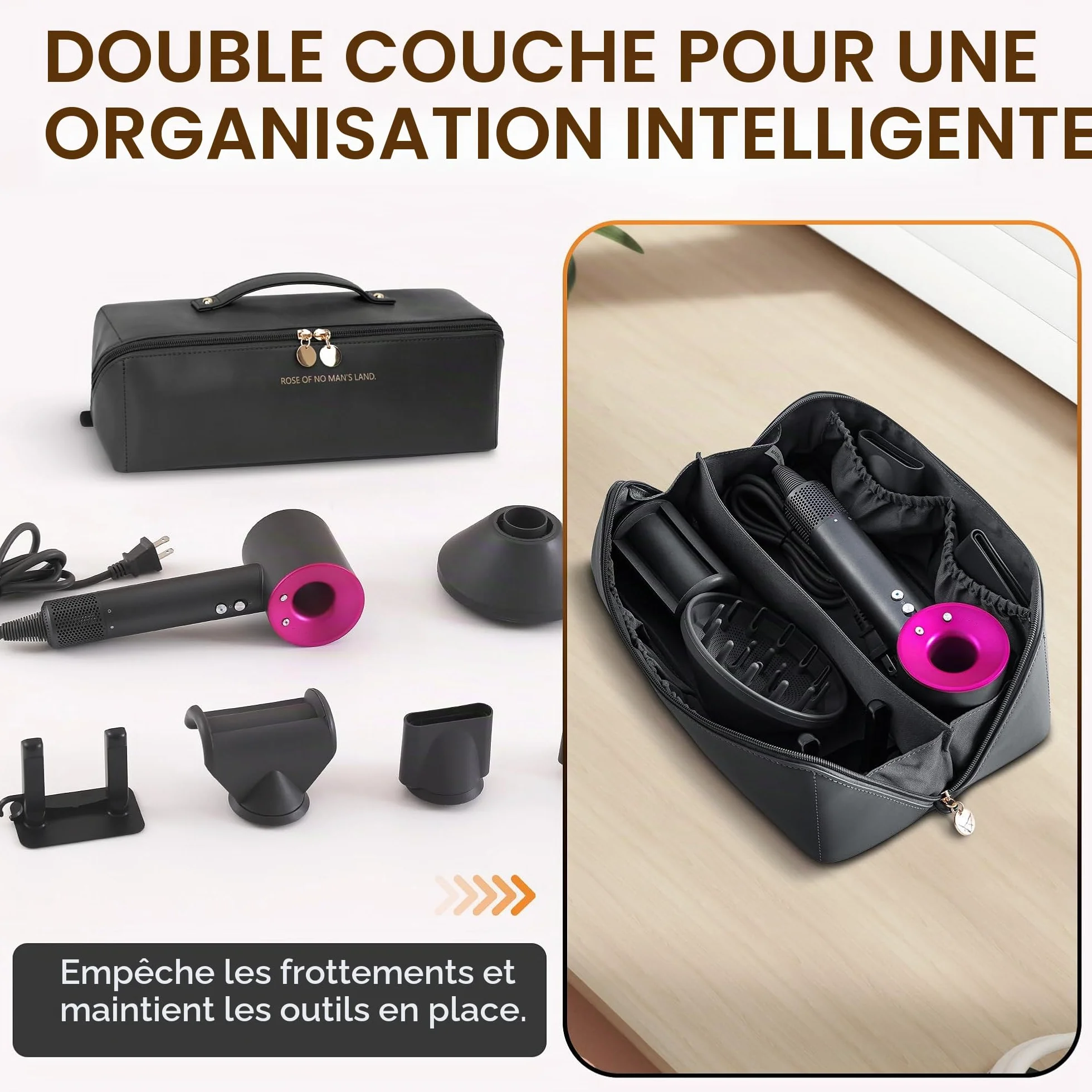 Rangement Dyson Airwrap, Sac de Voyage pour Dyson Airwrap Styler/Shark Flexstyle/Hair Curler, Étui Dyson Airwrap avec Grande Ouverture, Sac de Rangement de Voyage Portable