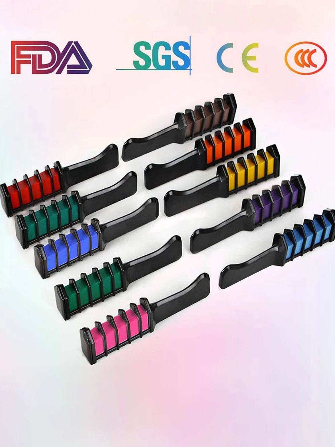 EBANKU 10 Couleurs Cheveux Craie Peigne Coloration Temporaire Lavable pour Enfants