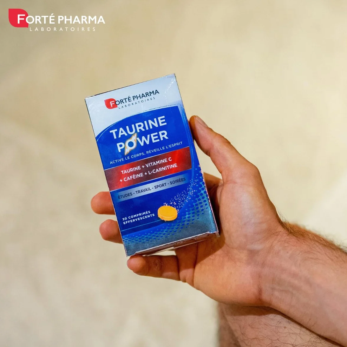 Forté Pharma Taurine Power Booster d'Énergie 30 comprimés effervescents Caféine Vitamine C L Carnitine