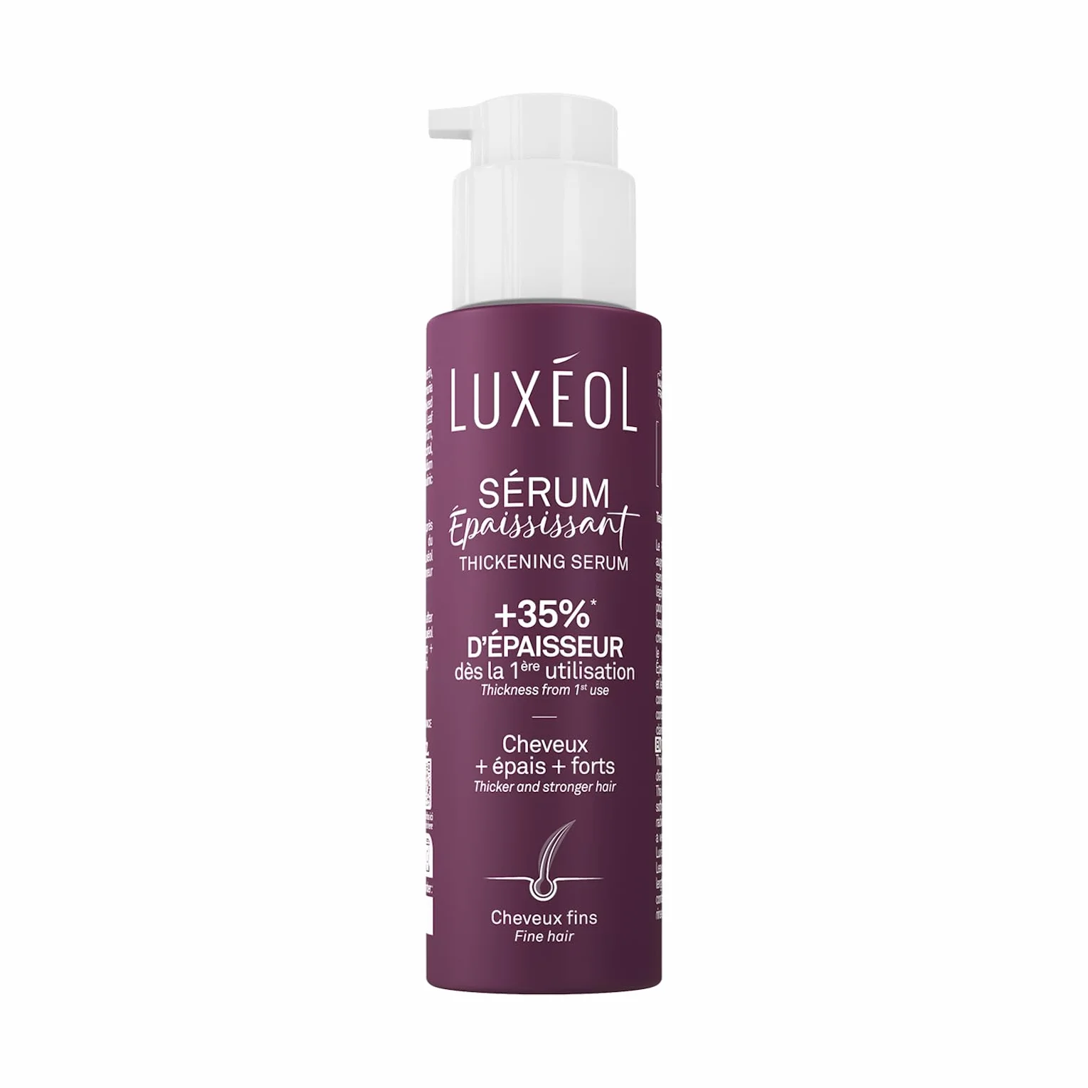 LUXEOL - Sérum Epaississant Sans Rinçage - +35% D'Epaisseur Dès la 1ère Utilisation* - Efficacité Prouvée - à l'Algue Rouge, Protéine de Riz & Acide Hyaluronique - Fabriqué en France - 100 ml