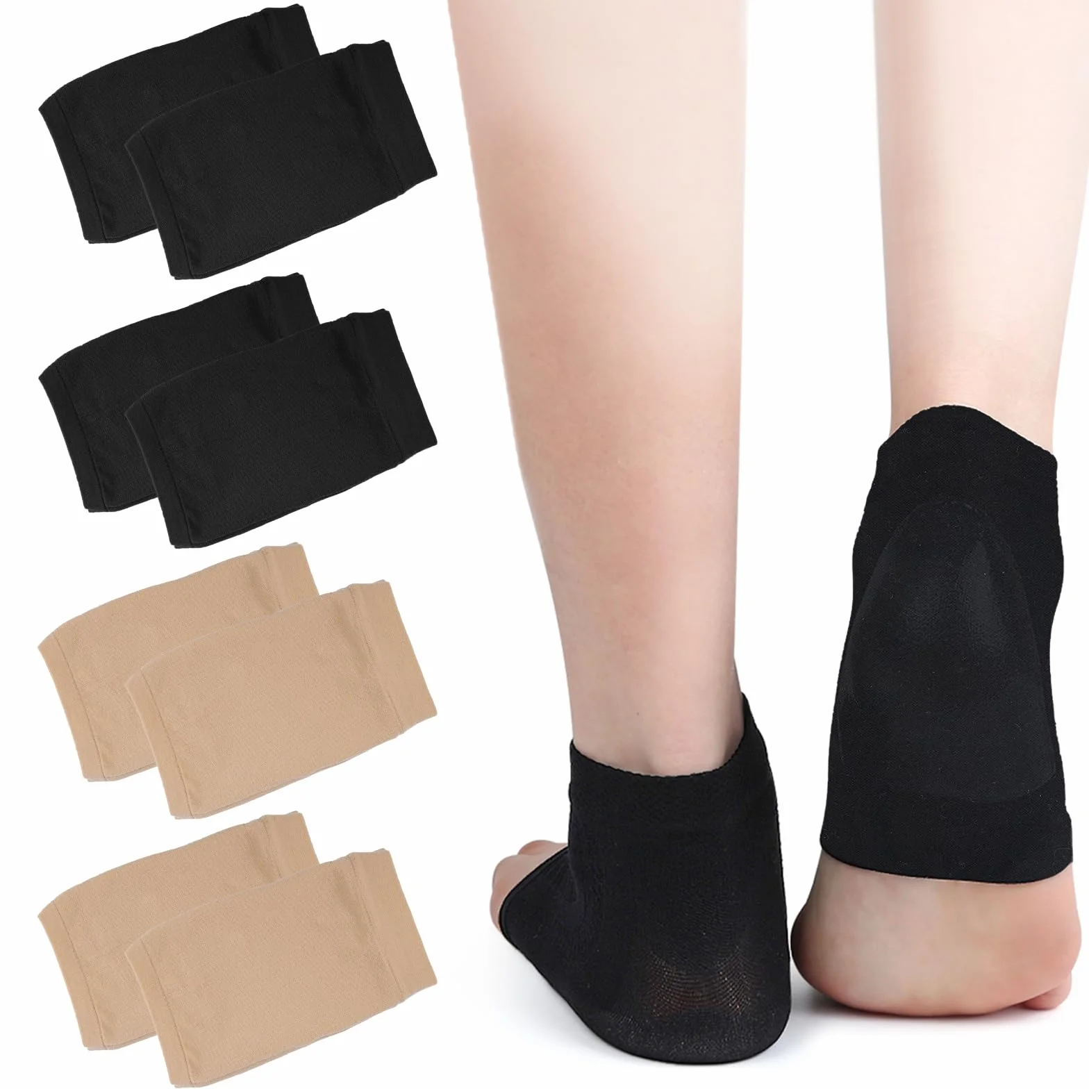 Chaussettes Hydratantes à Talons en Gel Silicone Femme Réutilisables Soins Pieds Doublées