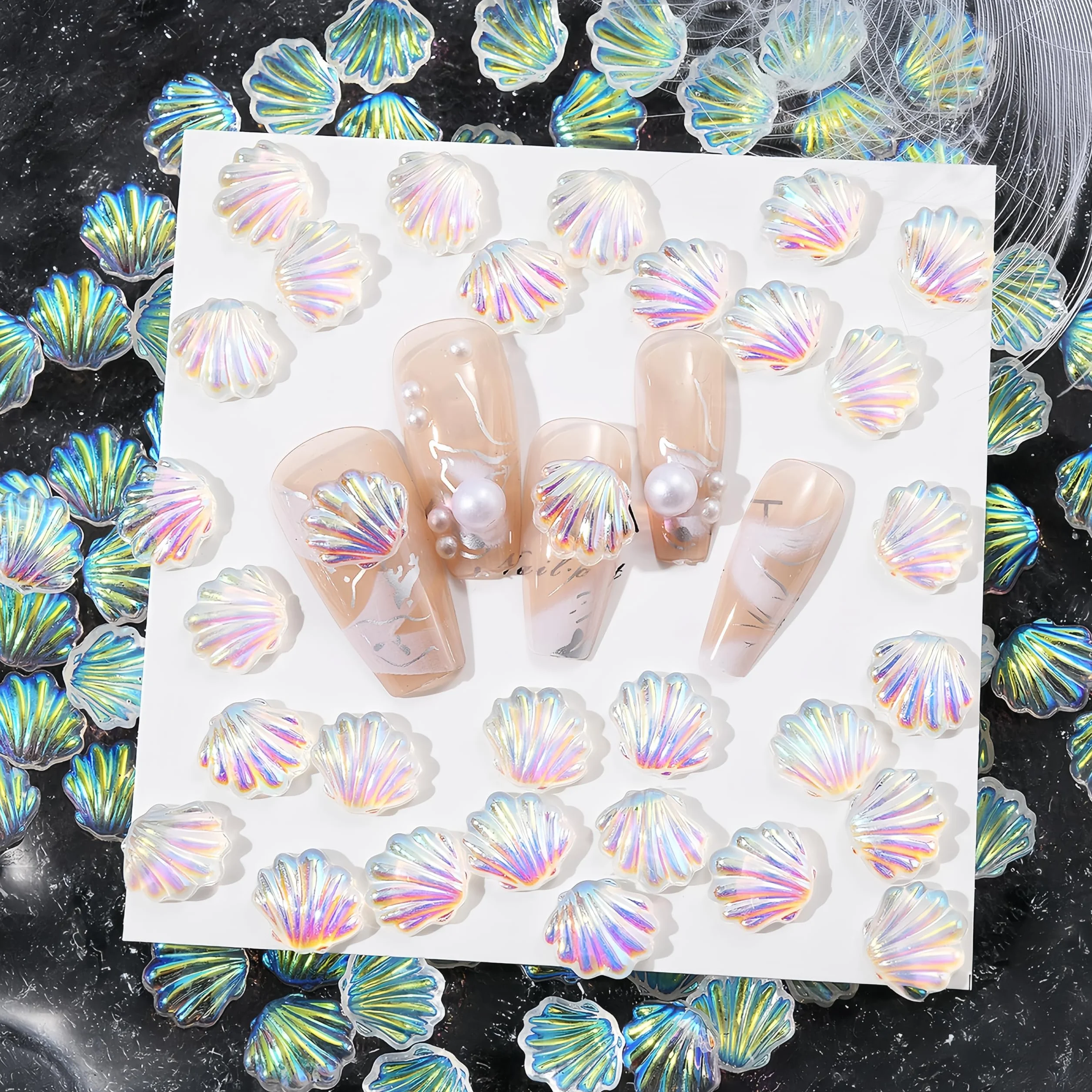 Nail Art Coquillages d'été 3D Charms d'Ongles Série Océan Accessoires Nail Art pour Femme Manucure DIY