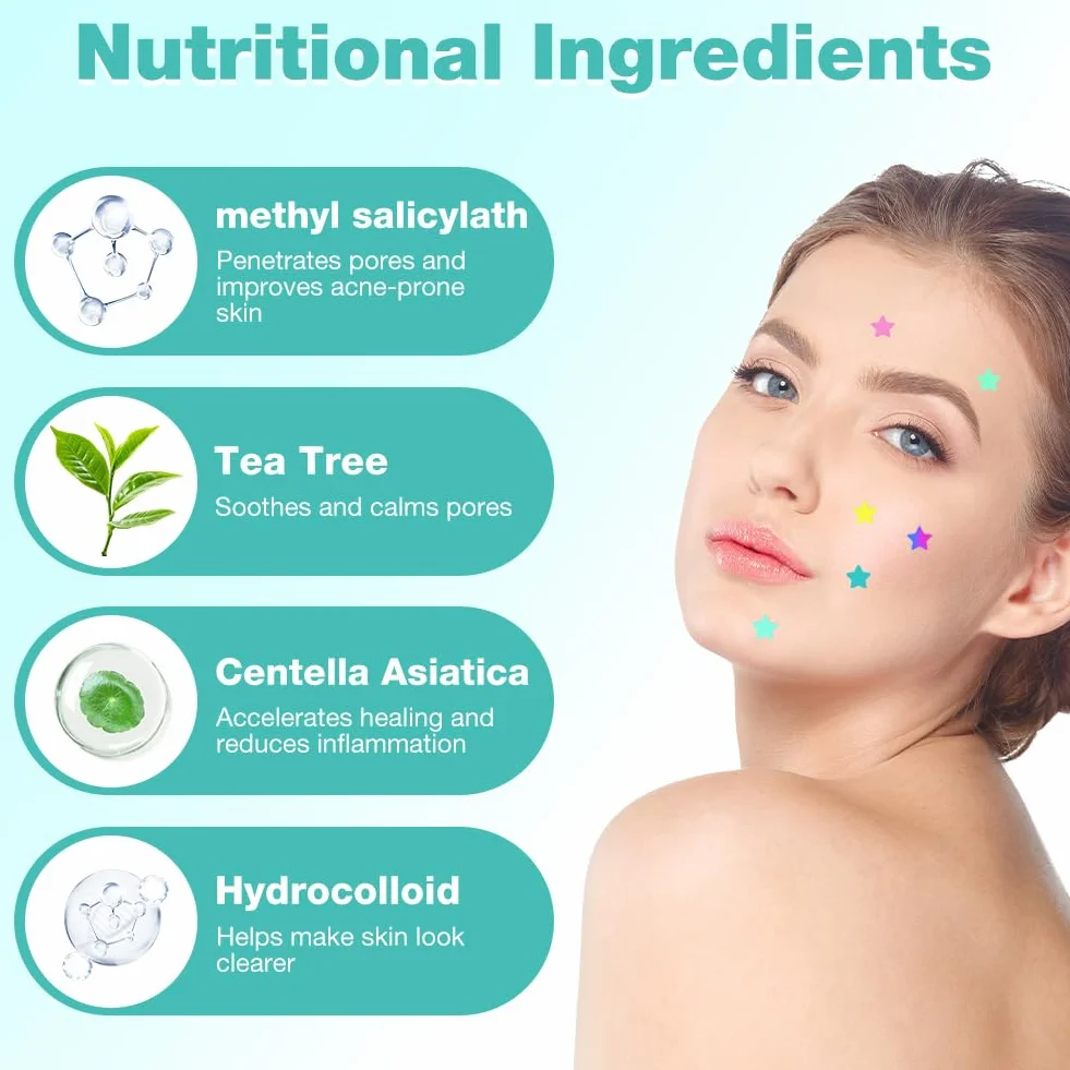 Pimple Patches 400 pièces, Patch Bouton Huile Tea Tree Acide Salicylique Hydrocolloïde Acné Visage